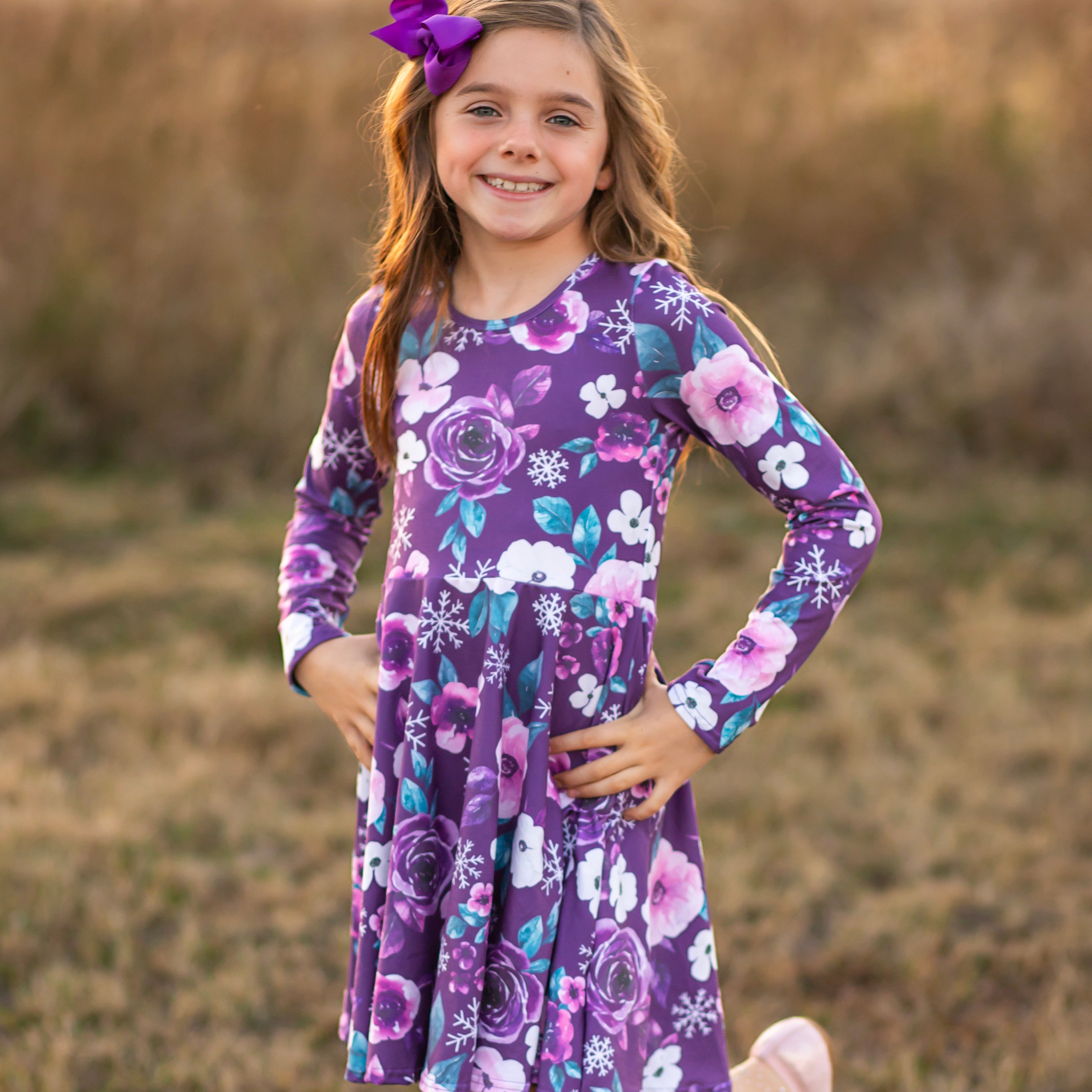 Purple Floral Snowflake