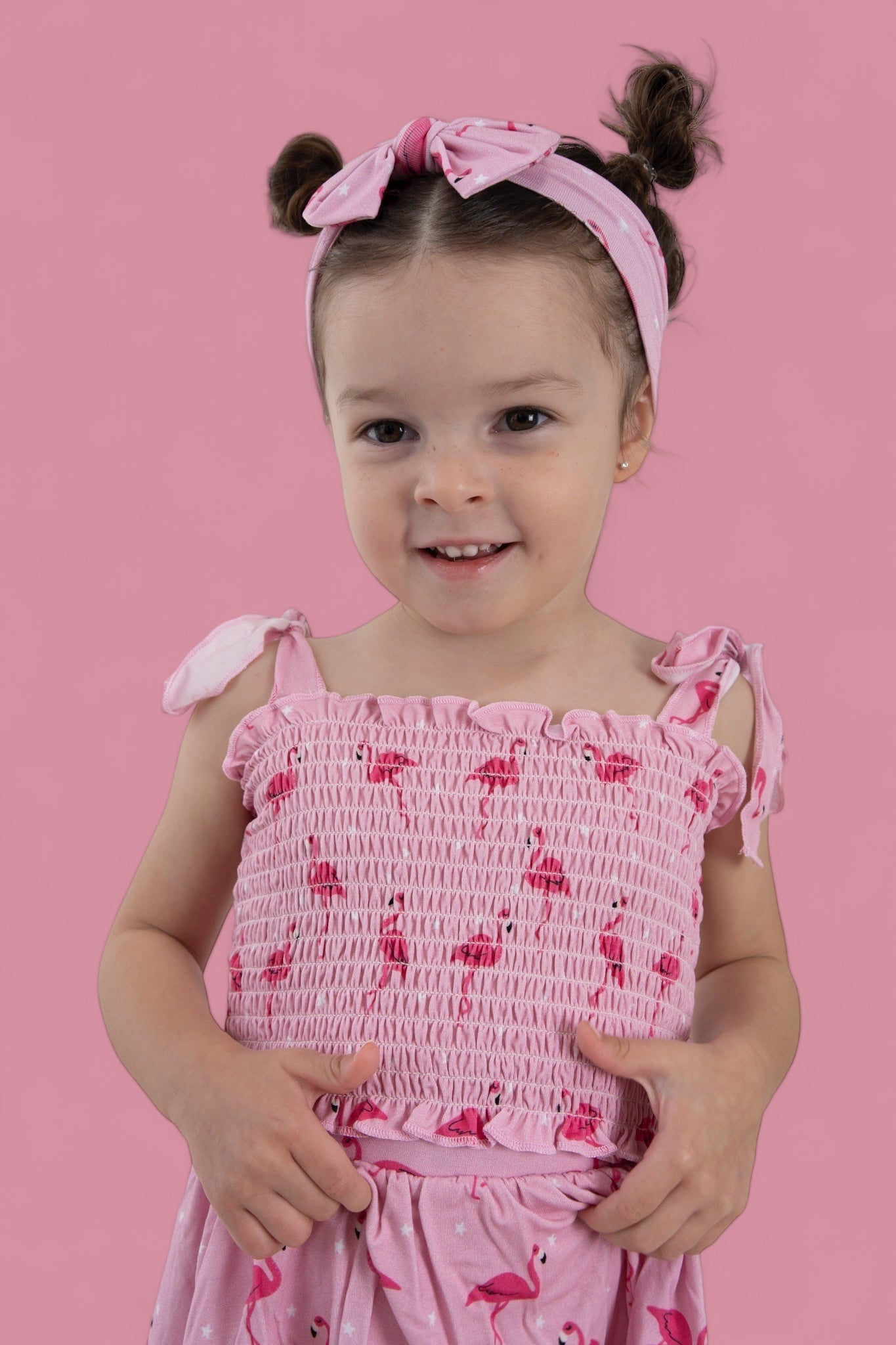 Flocking Flamingos Dream Smocked Skort Set