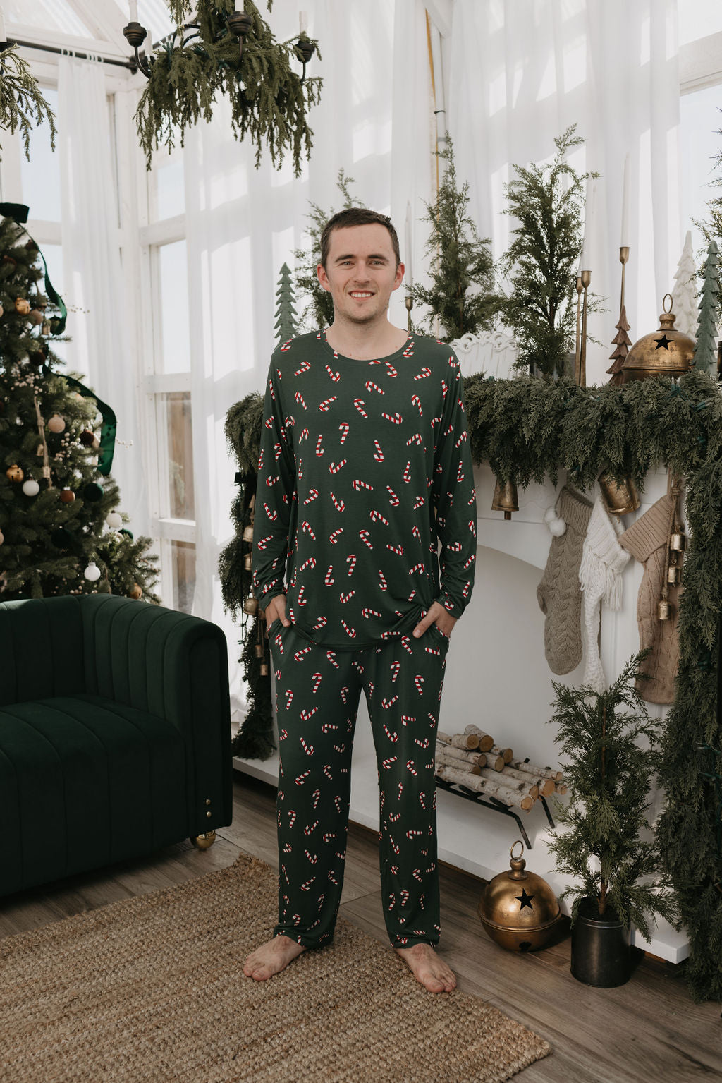 Men's Bamboo Pajamas | Candy Cane Lane 2024