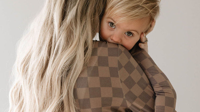 Women's Bamboo Pajama | Faded Brown Checkerboard
