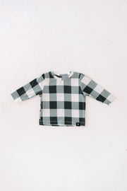 Bamboo Long Sleeve T-shirt | Evergreen Gingham