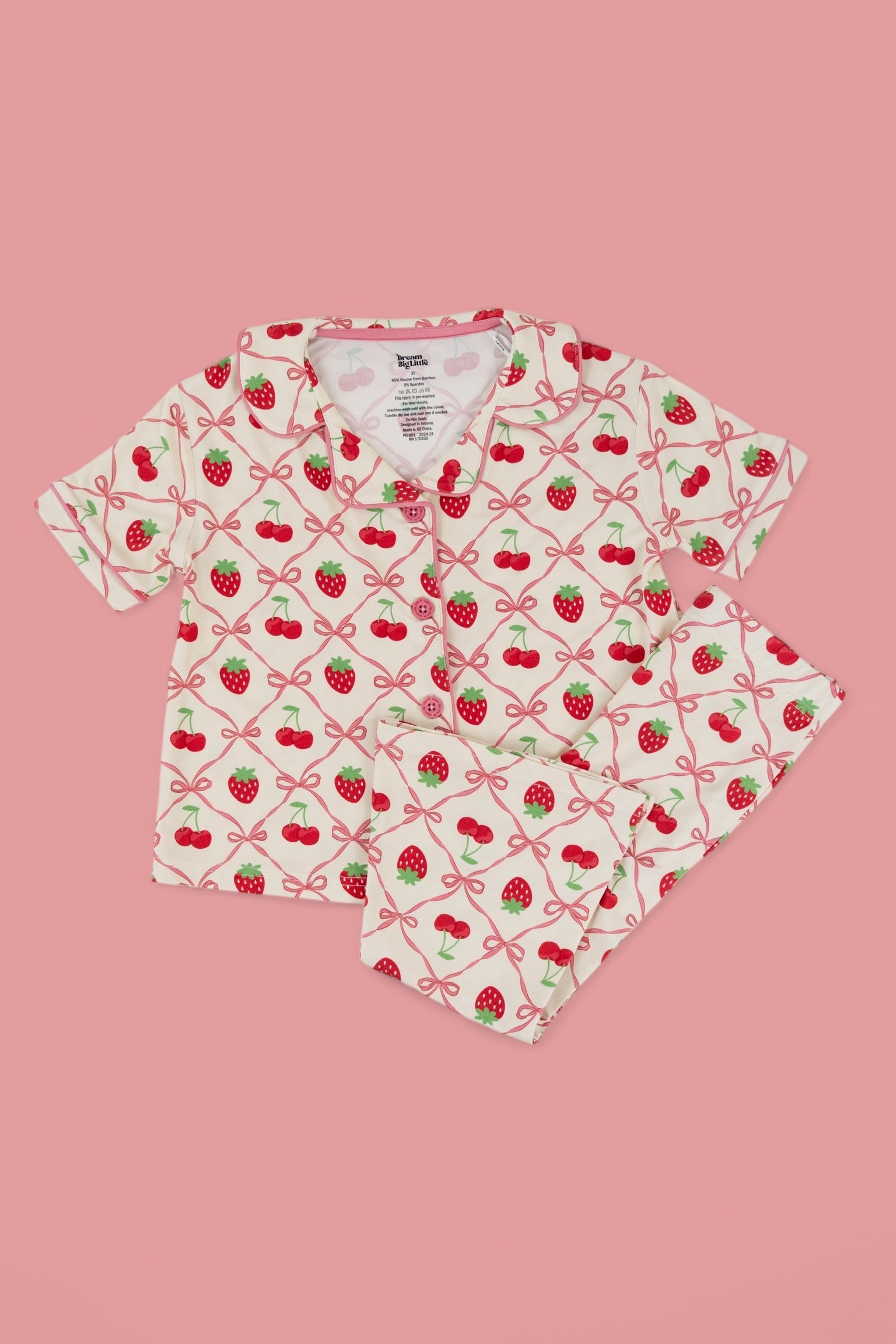 Cherry Bow Berry Dream Girl's Flare Set