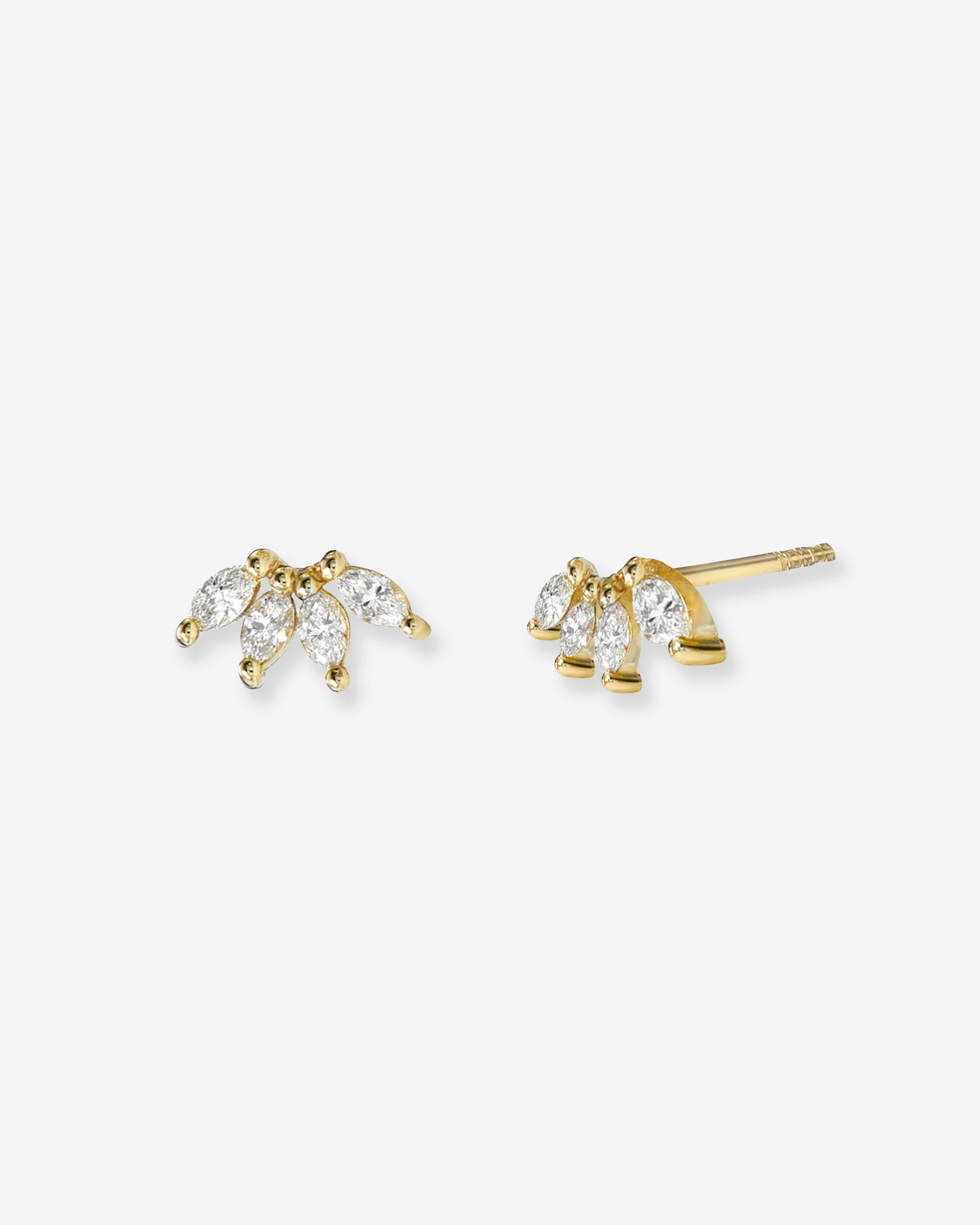 4 Marquise Diamond Stud Earrings