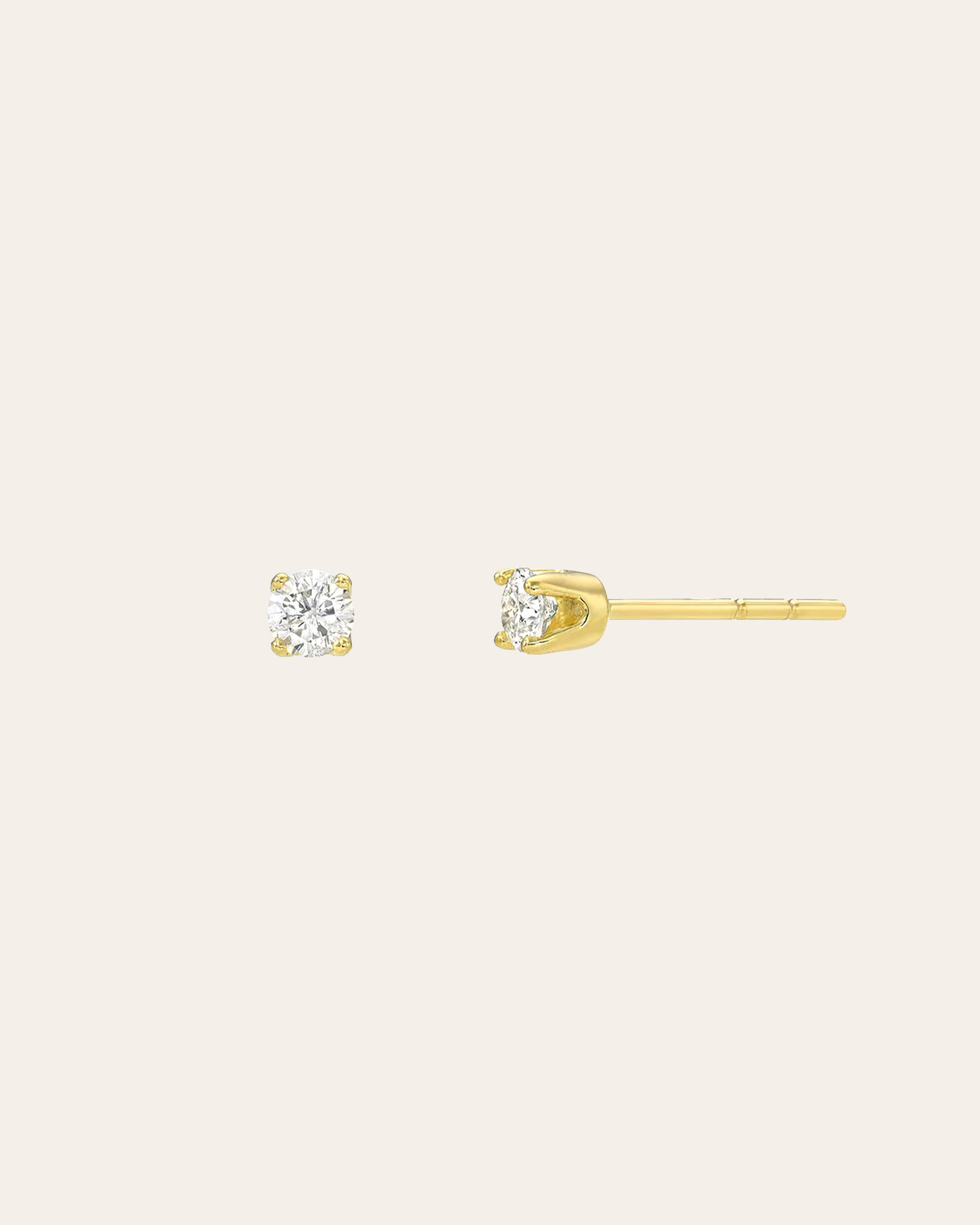 4 Prong Diamond Stud Earrings