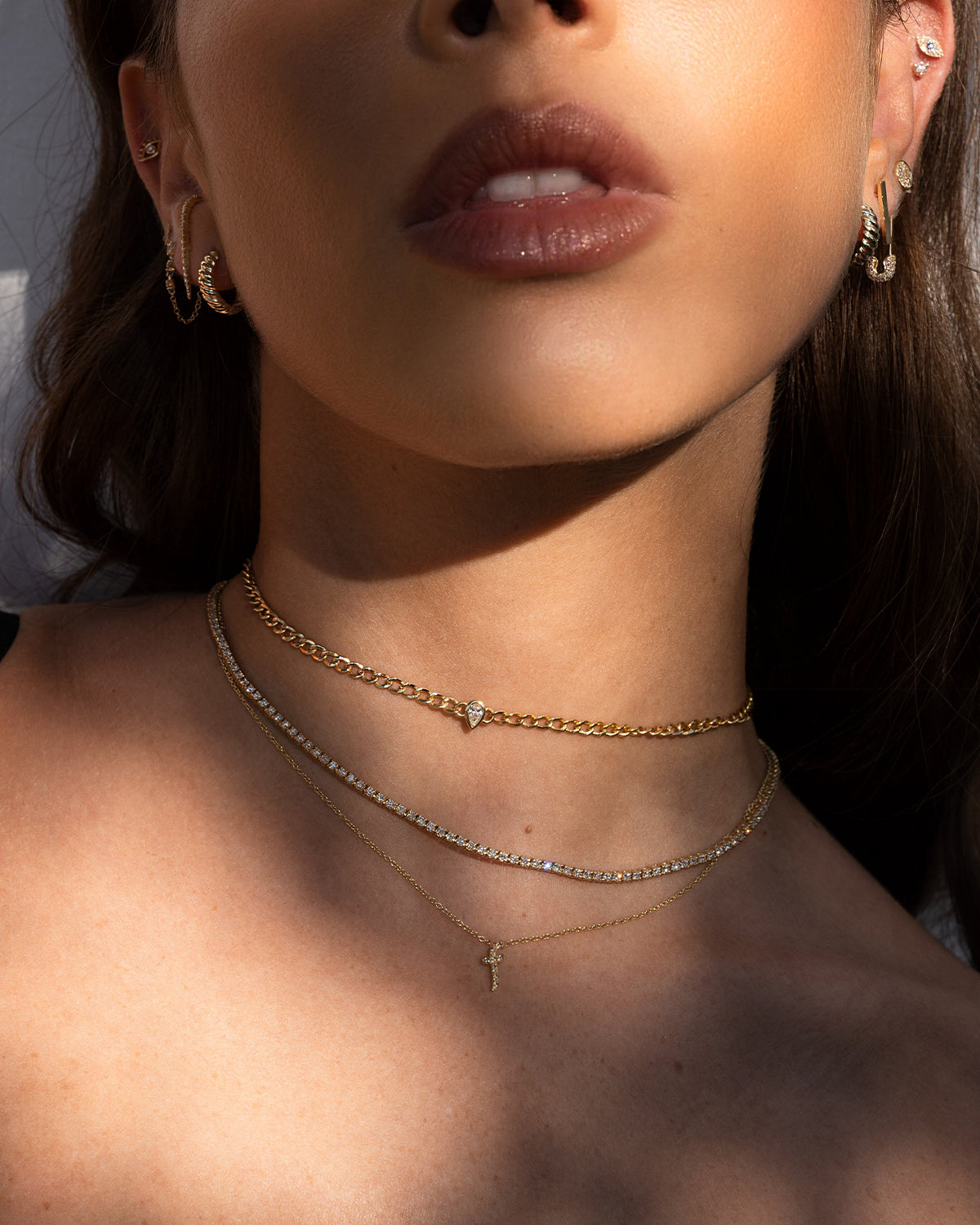 Cuban Link Pear Diamond Choker