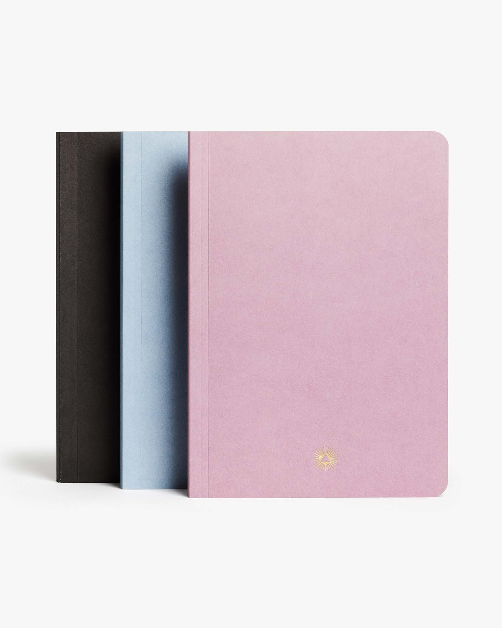 Essential notebook by Intelligent Change created with bespoke paper and made in Germany, Lined long-form journaling notebook with dated pages. Pink