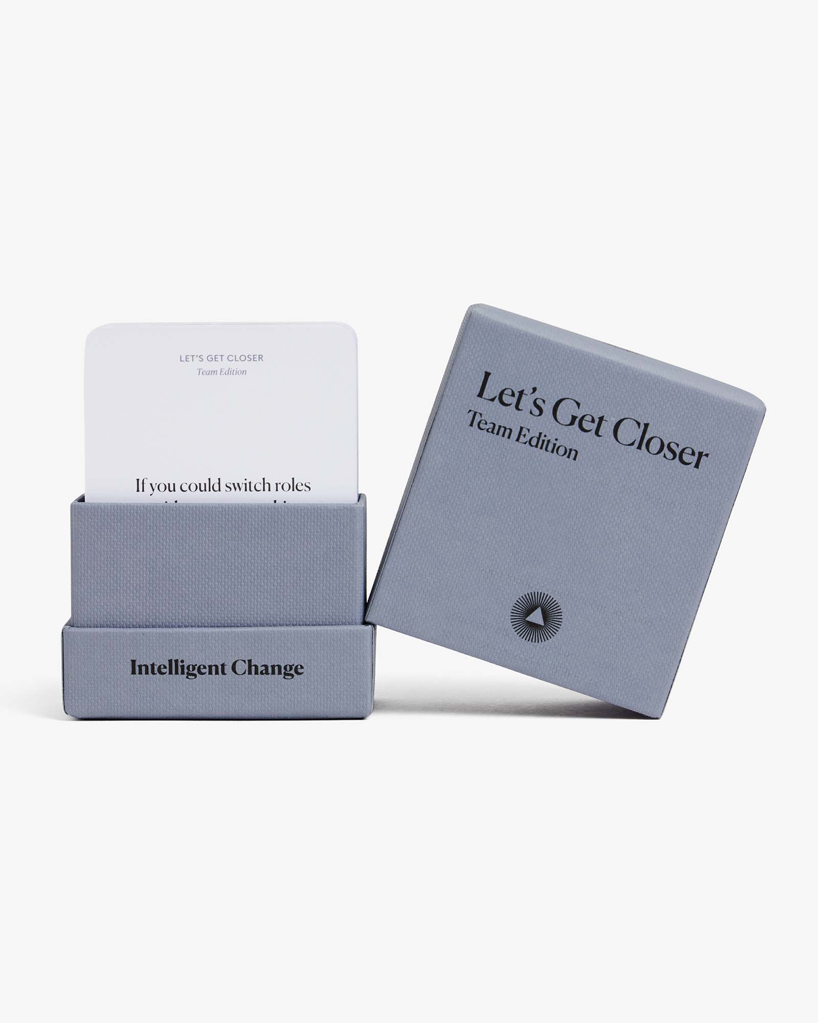 Let's get closer Team Edition by Intelligent Change - compact and easy-to-play conversational card game to engage dinner guests, friends
