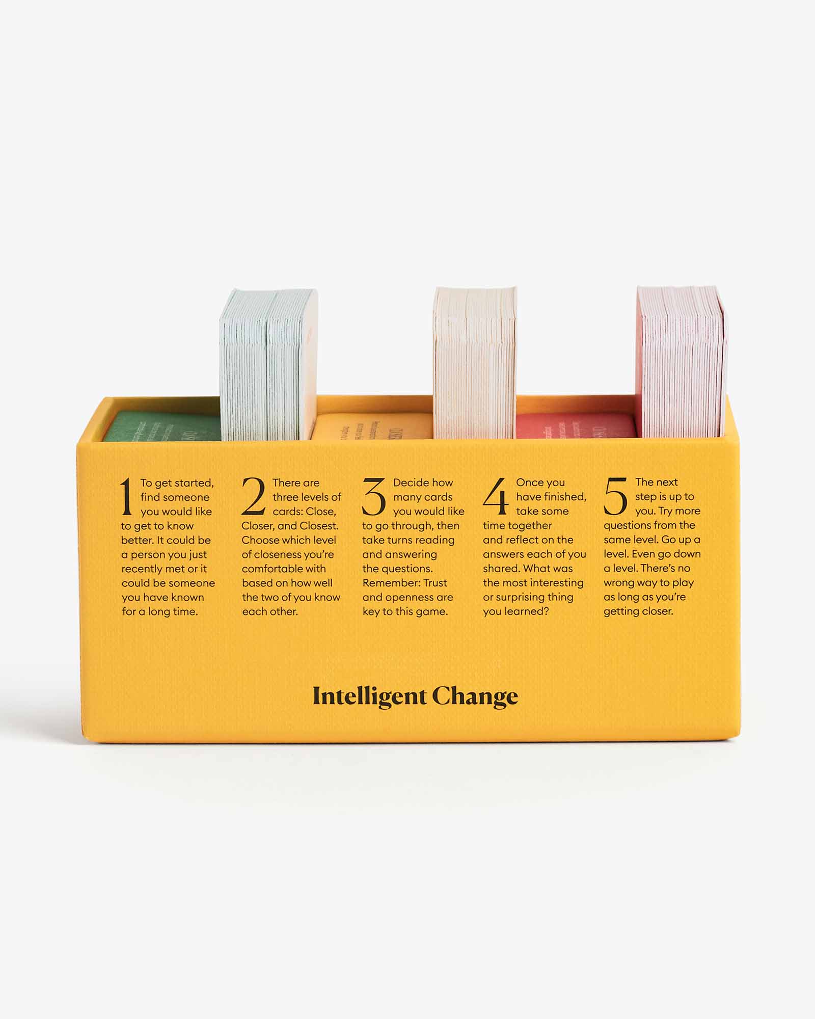 Let's get closer conversation card games, questions that strengthen bonds and build relationships, conversation cards - Intelligent Change