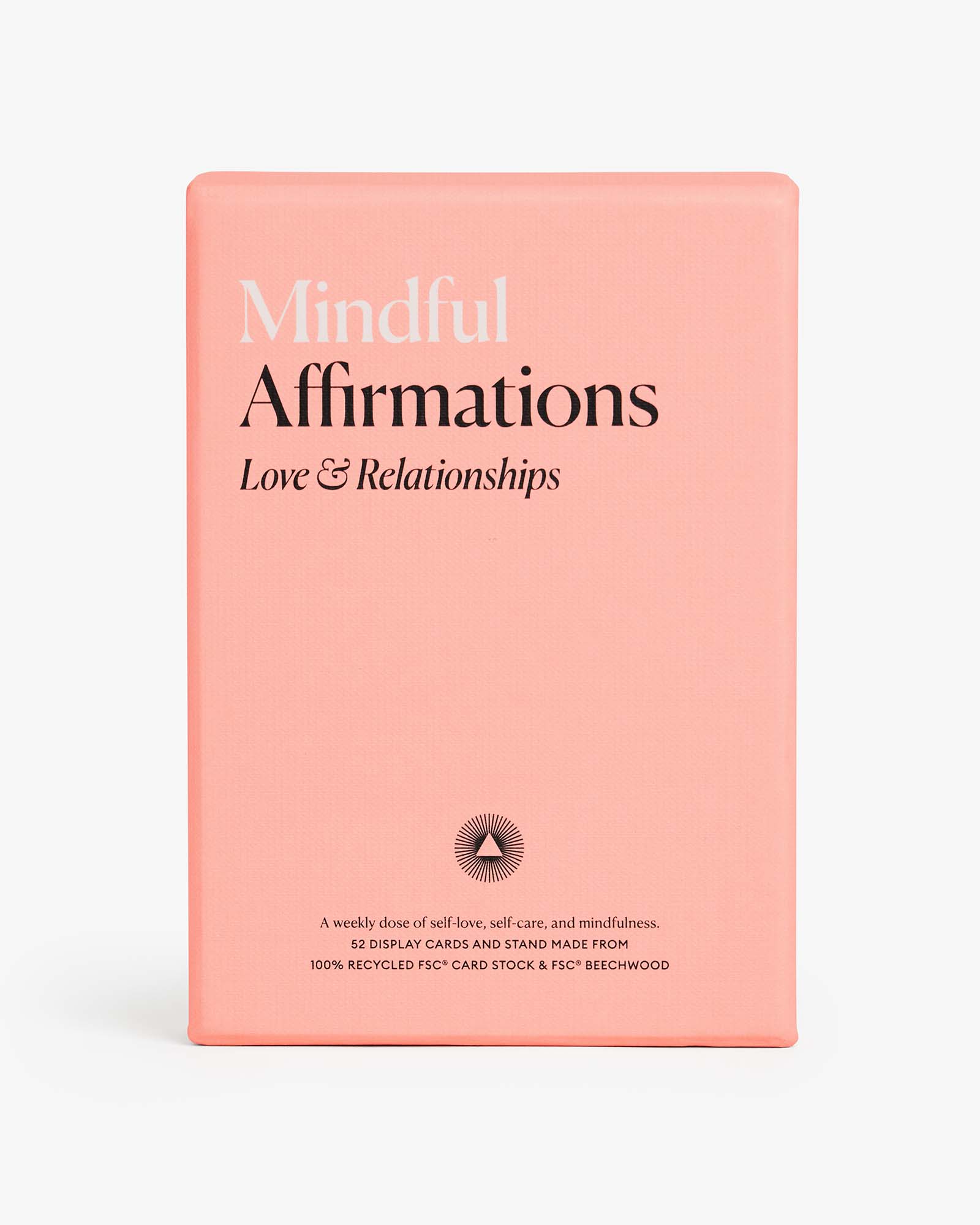 Mindful Affirmations for Love and Relationships by Intelligent Change. Based on positive psychology. 52 weekly affirmation cards to boost love and self-love.