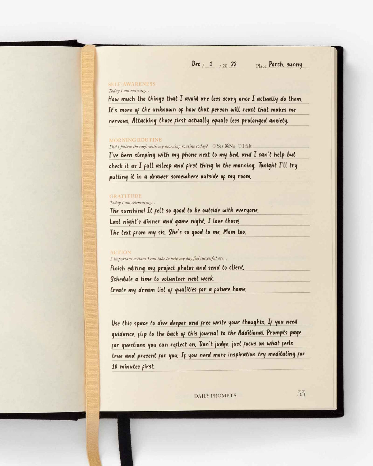 Notes To Mindfulness Journal - Stone Black