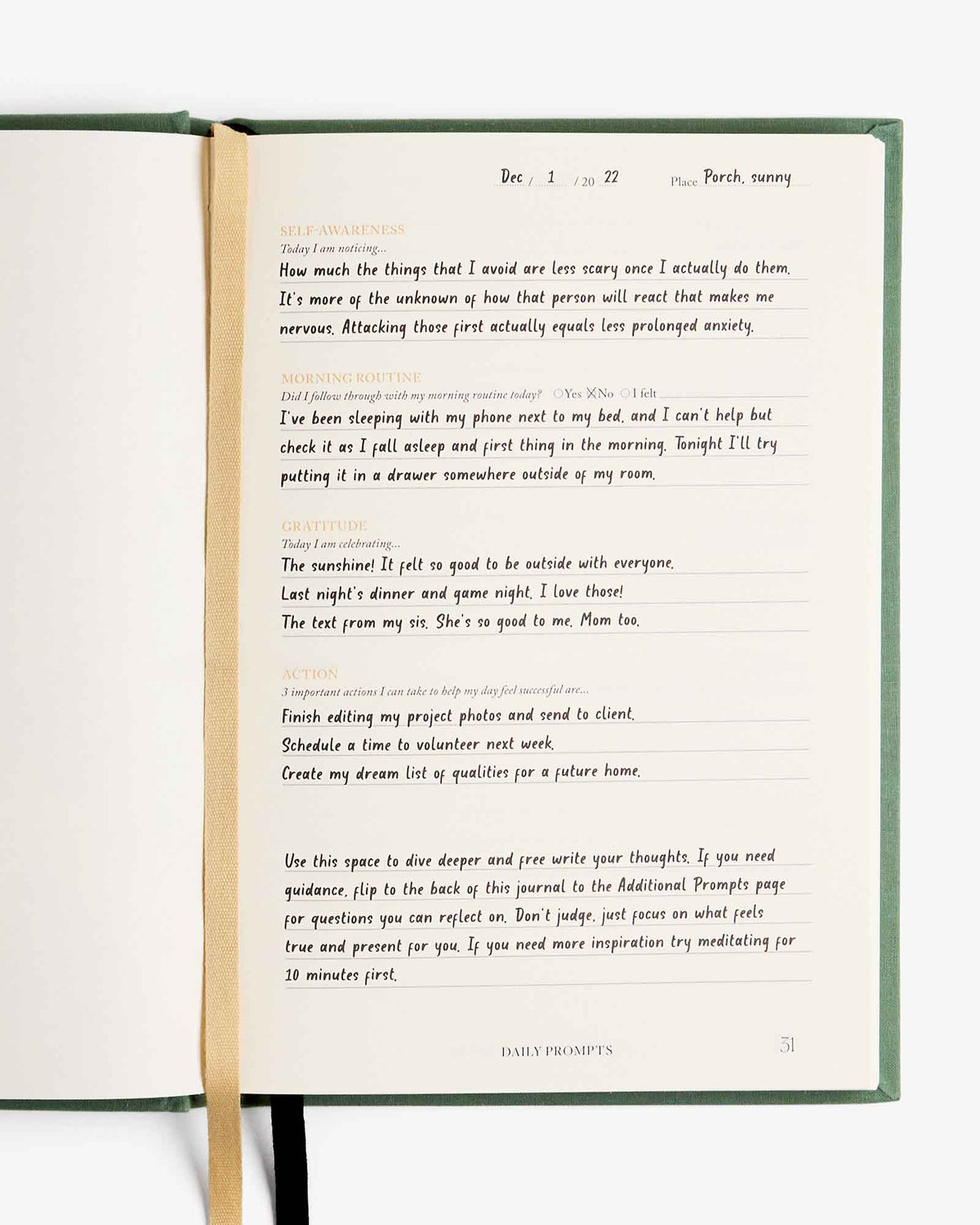 Notes To Mindfulness Journal - Sage - Sage
