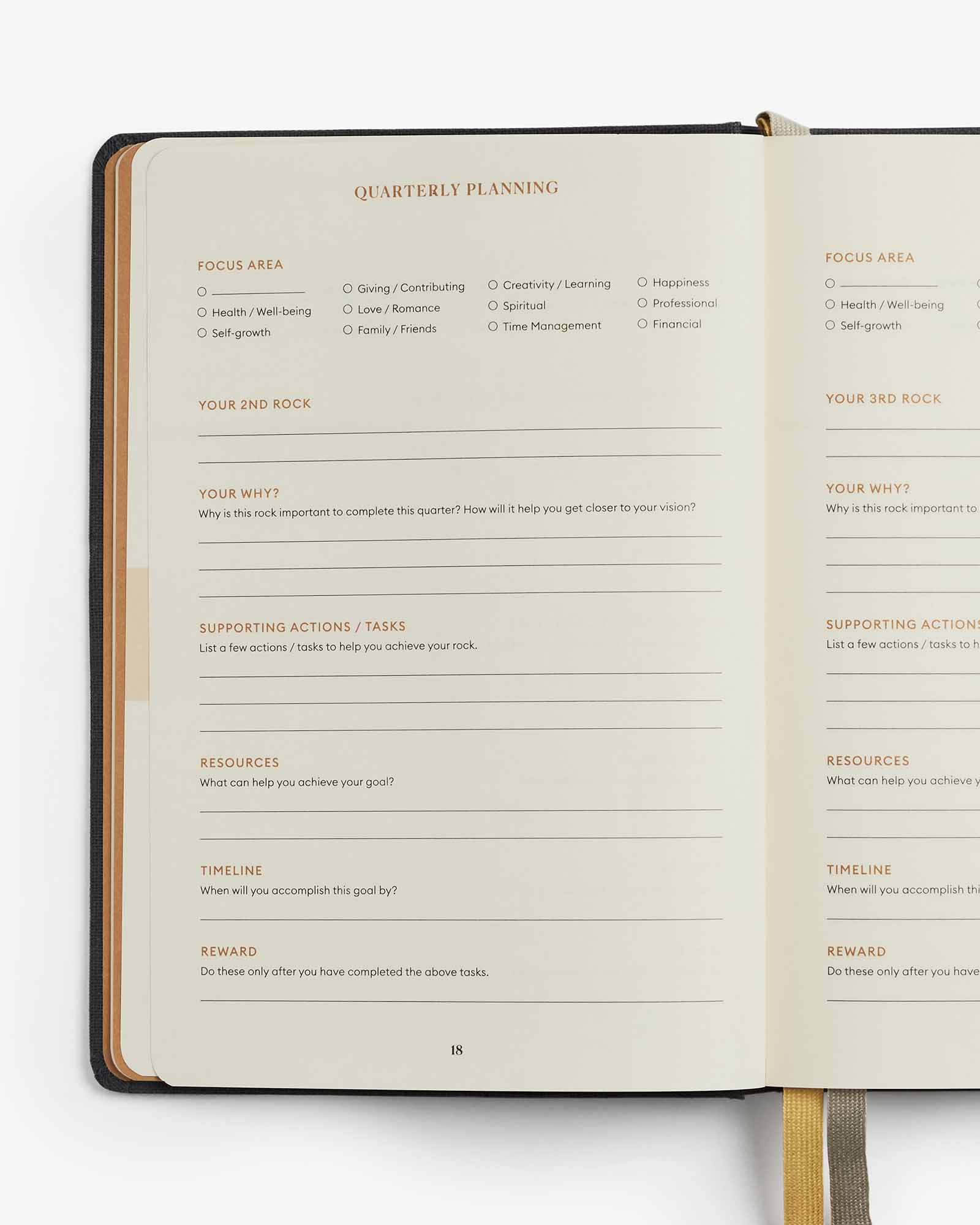 Quarterly productivity planner, journal for productive success, entrepreneur to-do list, quarterly goals planner by Intelligent Change