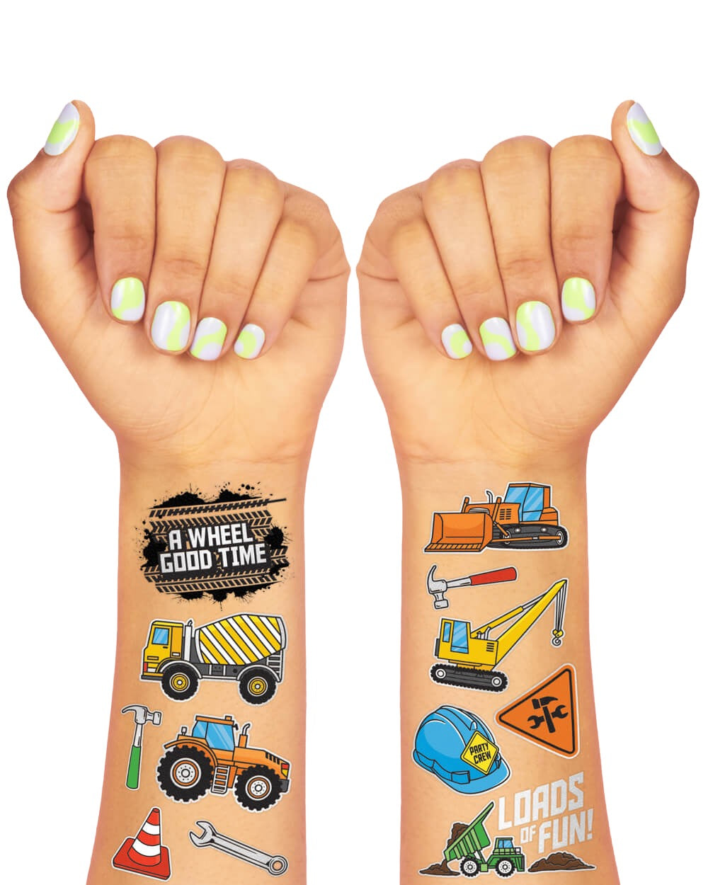 Construction Tats - 52 Foil Temporary Tattoos