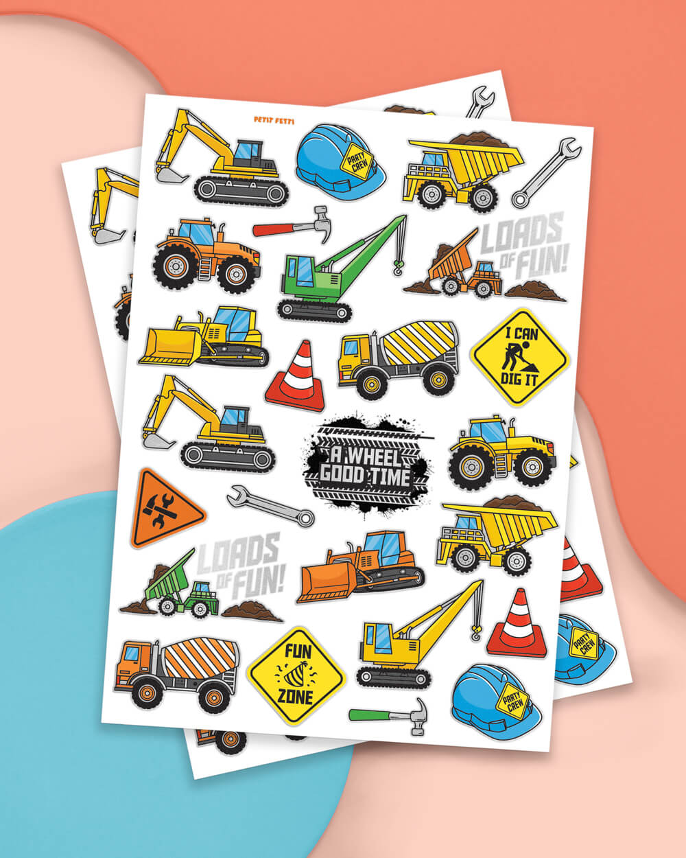 Construction Tats - 52 Foil Temporary Tattoos