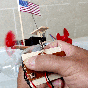 Rc Propeller Boat Diy Kit, Educational Stem Toy
