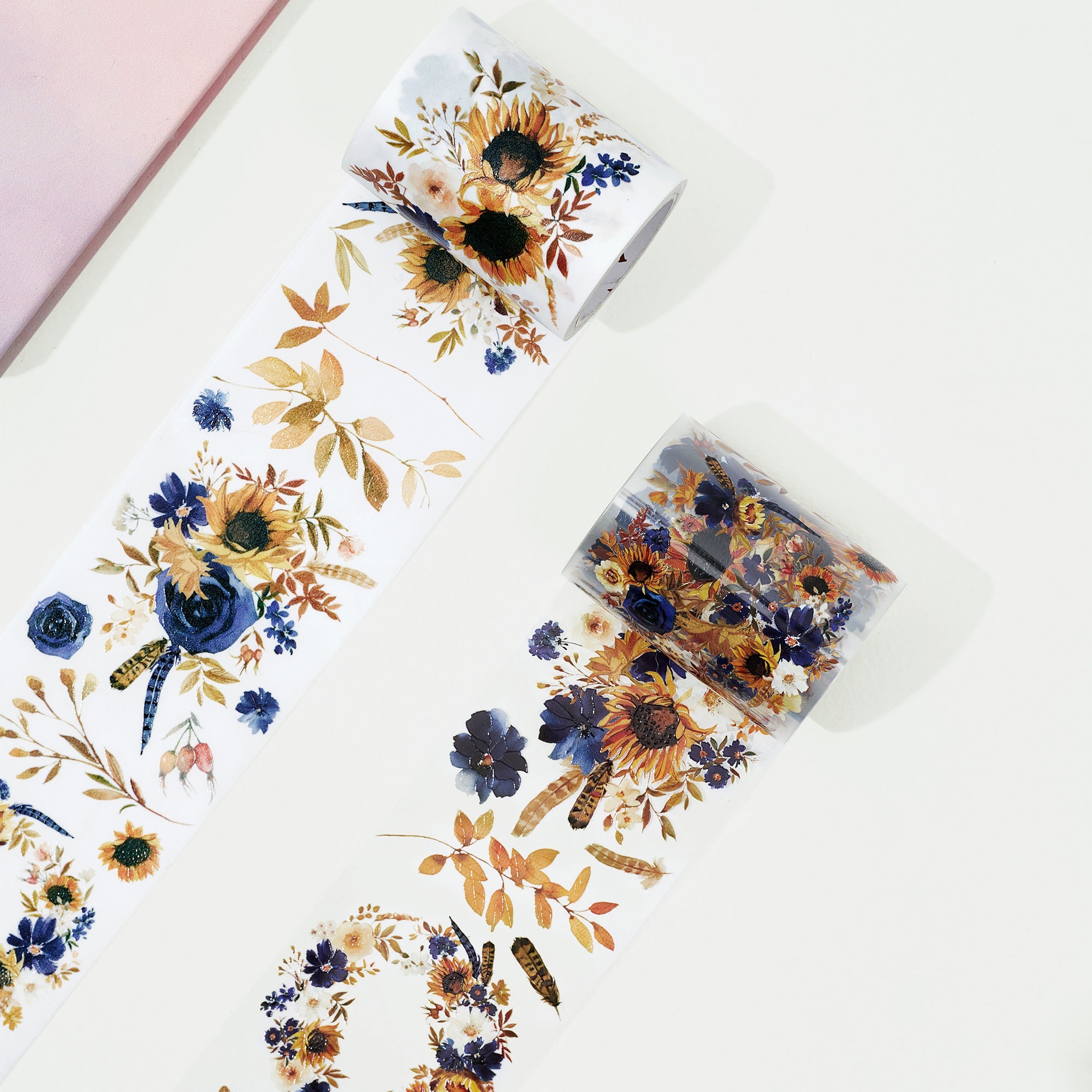 Sunflower & Navy Wide Washi / PET Tape by The Washi Tape Shop