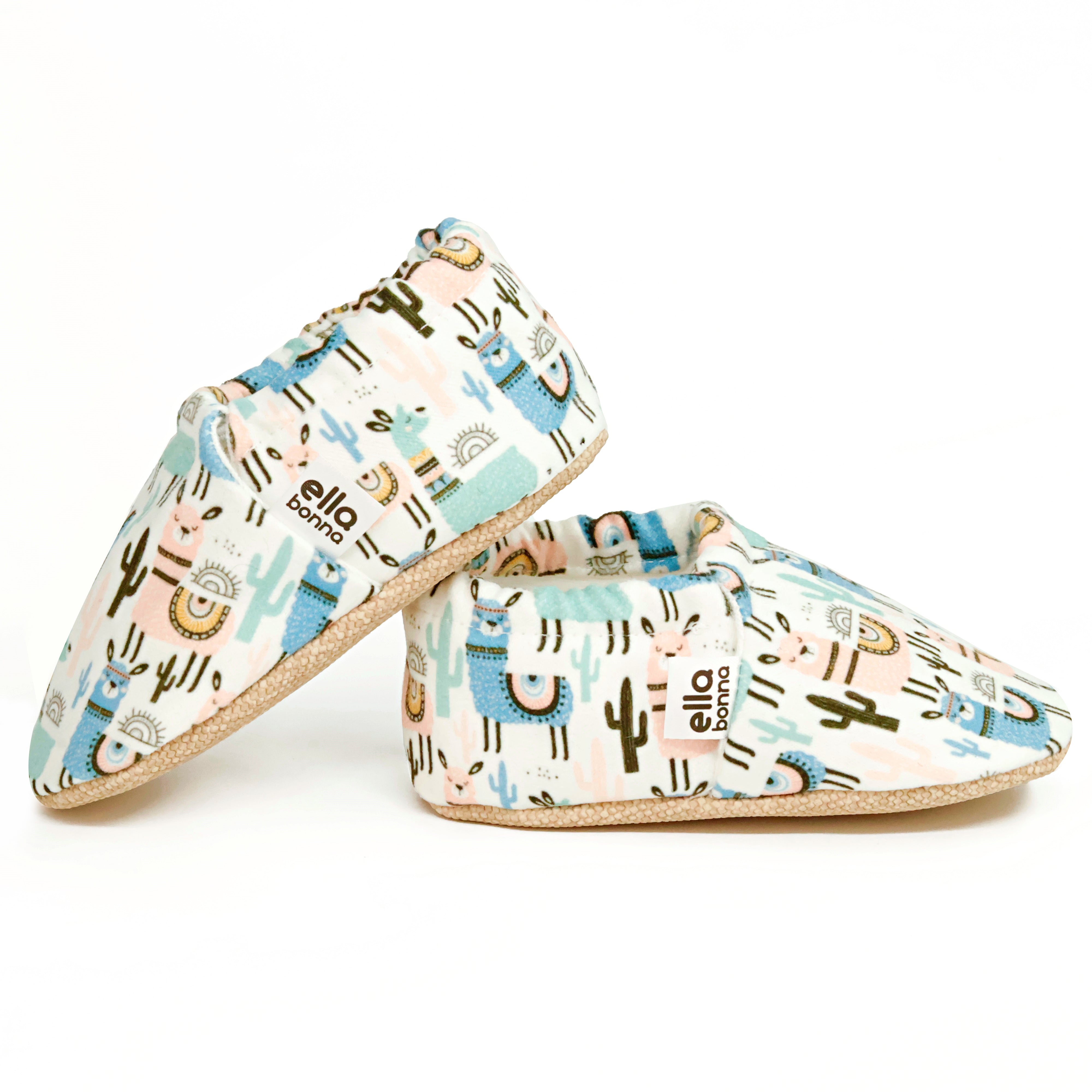 Ella Bonna Non-slip Sole Lama Patterned Baby Booties, Home Boot Slippers Nursery Shoes