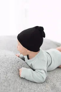 Swaddle Blanket And Hat Set - Black