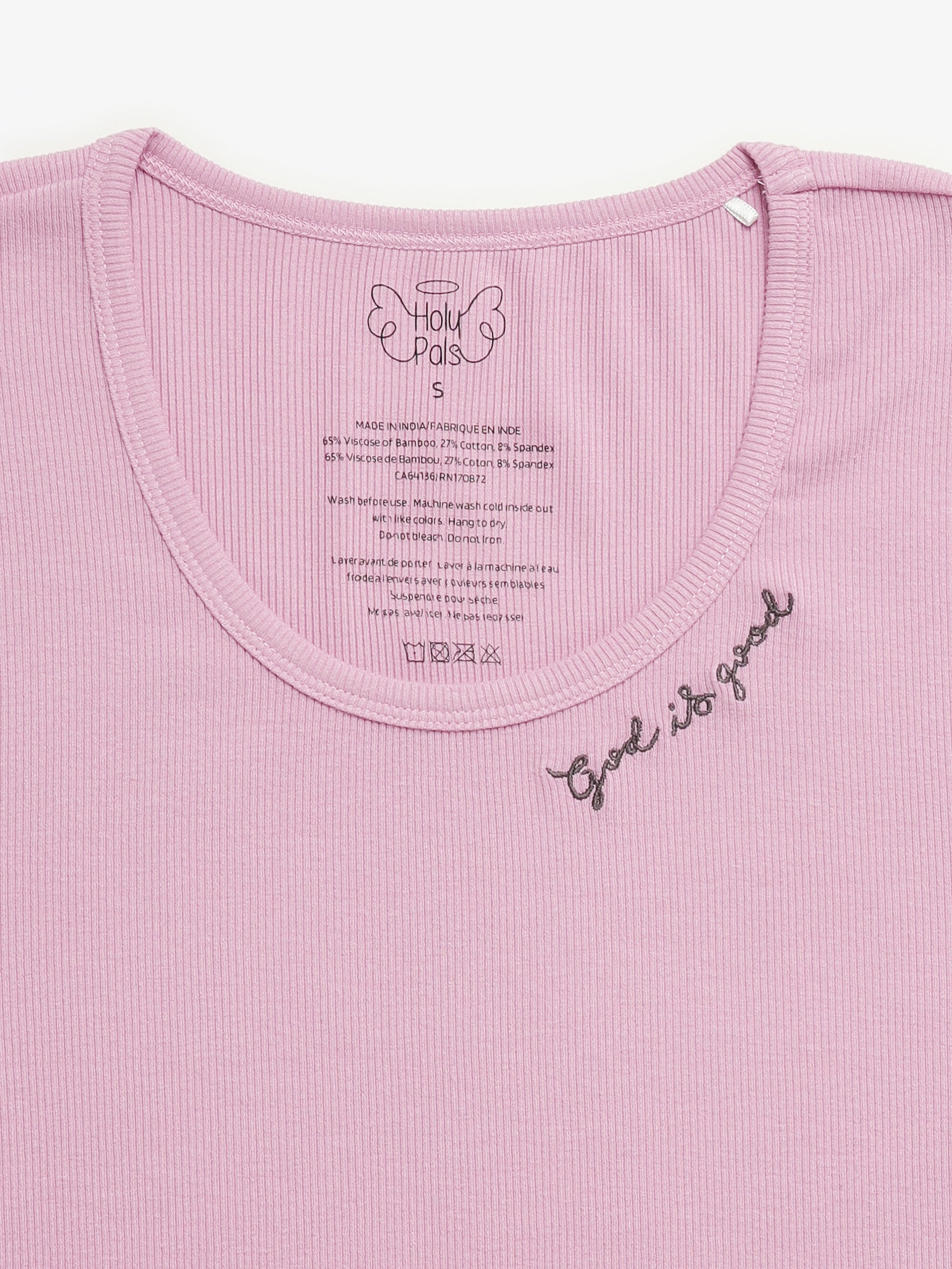 Solid Mauve Womens Pj Jogger Set Ribbed Cotton-bamboo Blend