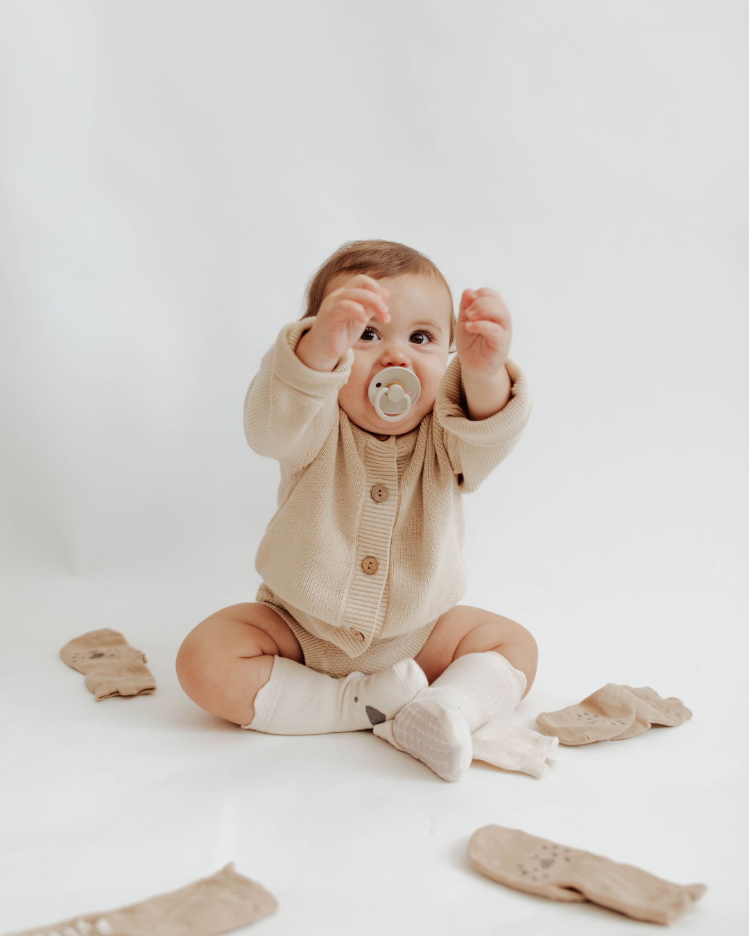 Neutral Grippy Socks (6 Pairs)