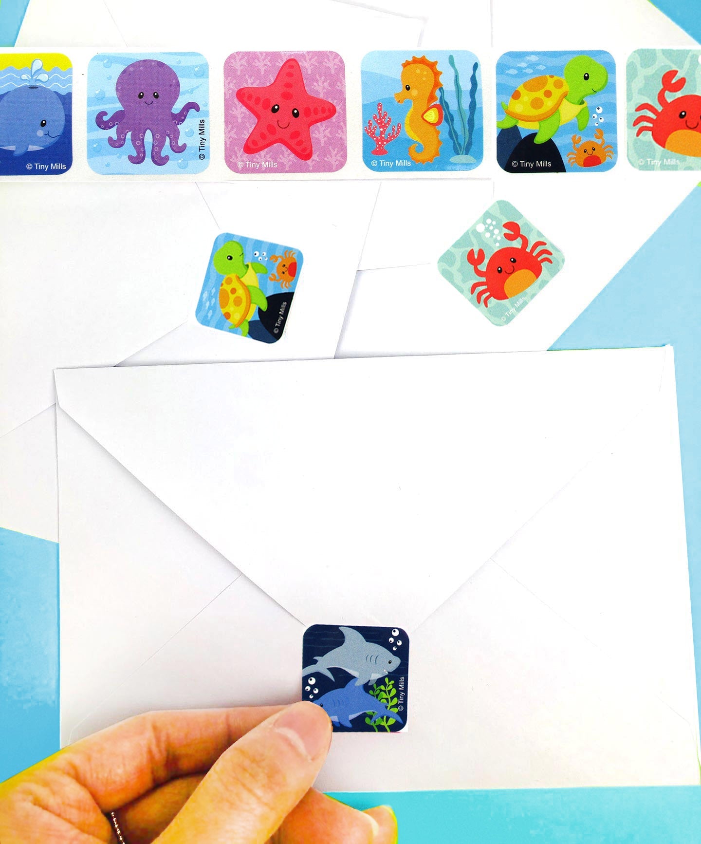 Ocean Animals Stickers 100 Stickers/dispenser, Pack Of 1, 6 Or 12 Dispensers