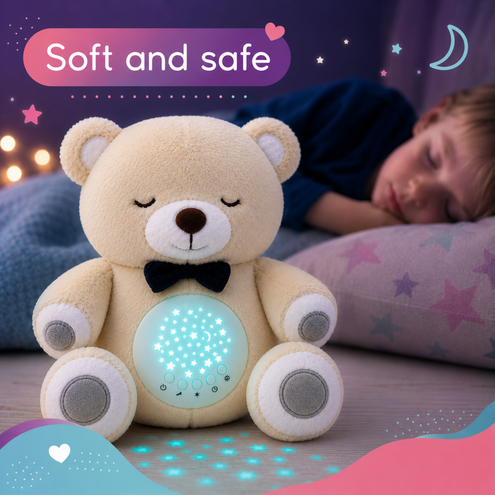 Lumipets Bear - Nursery Sound Soother Bear Night Light