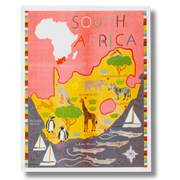 Map Of South Africa Risograph Print