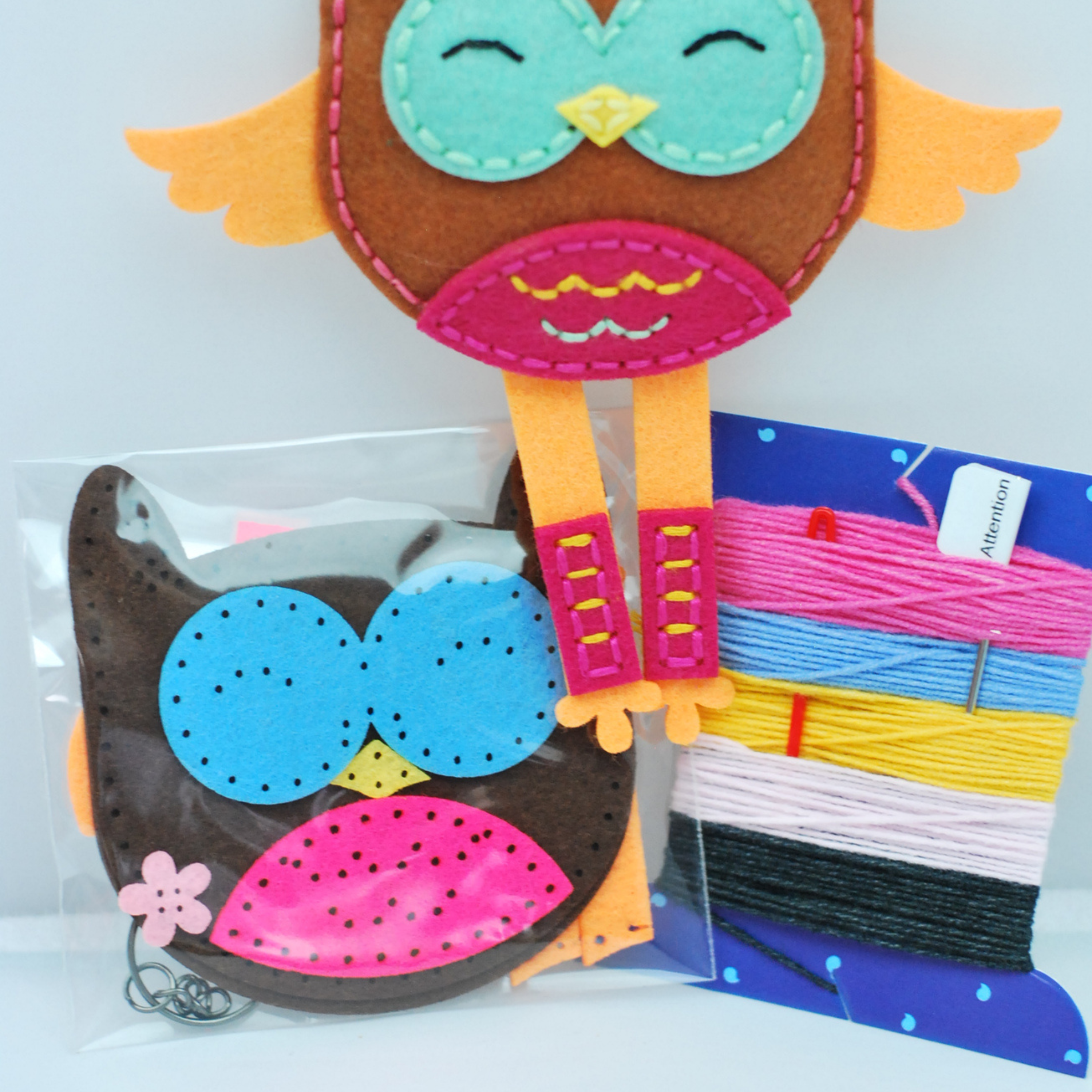 Apli Krapli - Apli Krapli Sewyourself Felt Toy Kit . Sewing A Bag Toy And Keychain Owl Precut Felt Stuffing Thread & Safe Needle Ages 6+