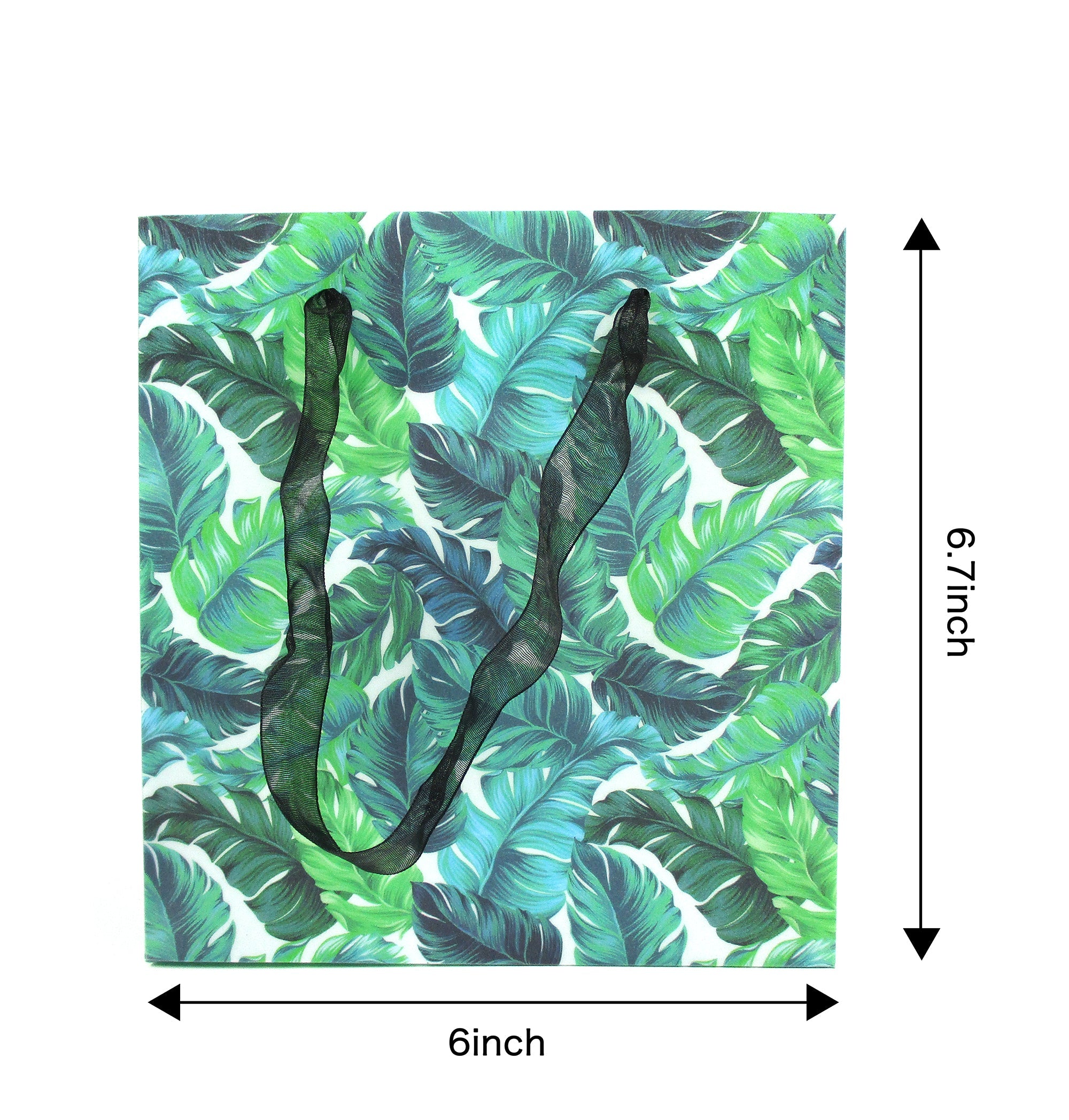 Tropical Plants Monstera Leaves Party Favor Treat Bags - Set Of 6 Or 12