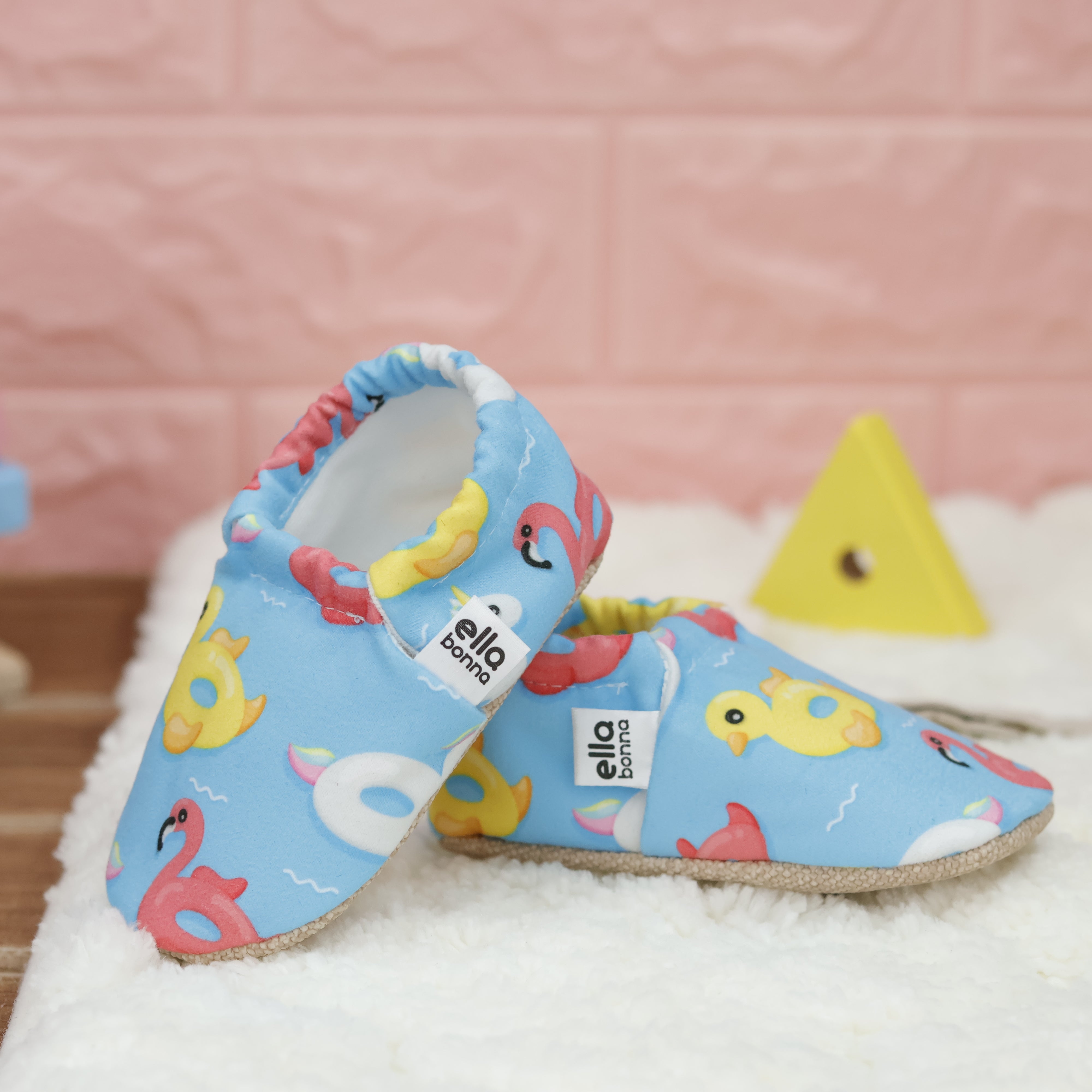Ella Bonna Non-slip Sole Duck Patterned Baby Booties, Home Boot Slippers Nursery Shoes