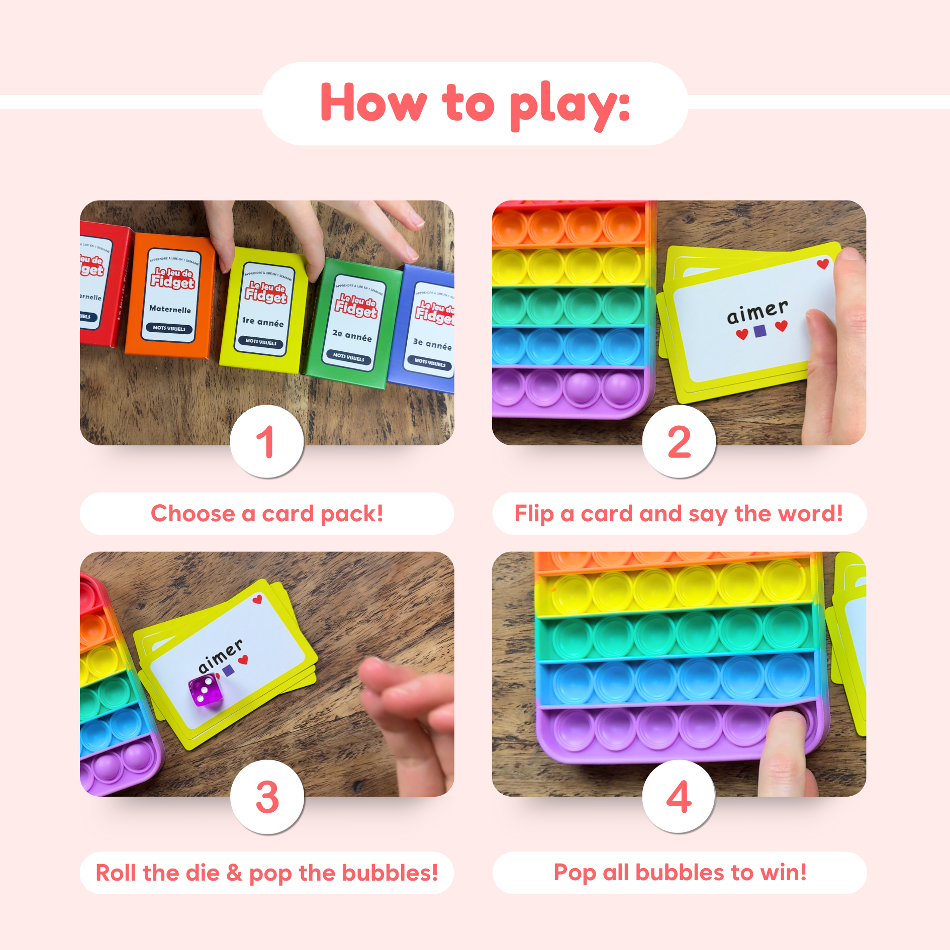 The Fidget Game French: Le Jeu De Fidget Mots Visuels