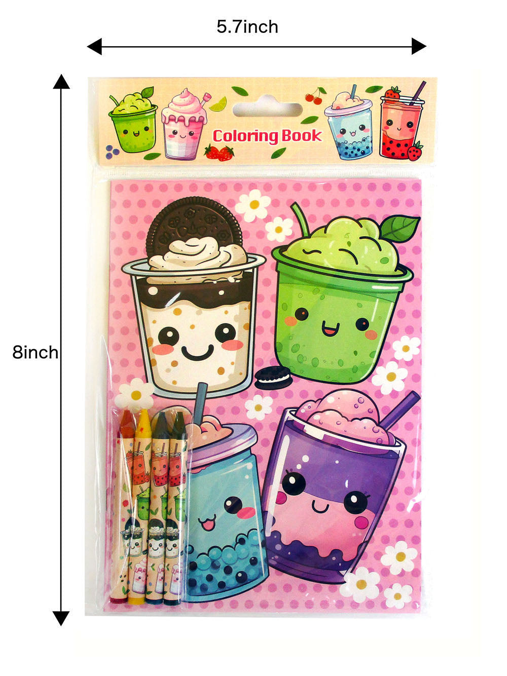 Boba Coloring Books With Crayons Party Favors - Set Of 6 Or 12