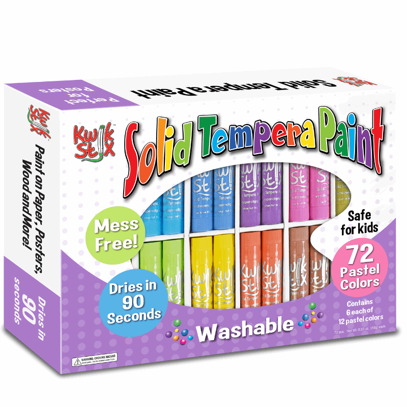 Kwik Stix Paint Sticks, Class Pack Set Of 72 Pastel Colors