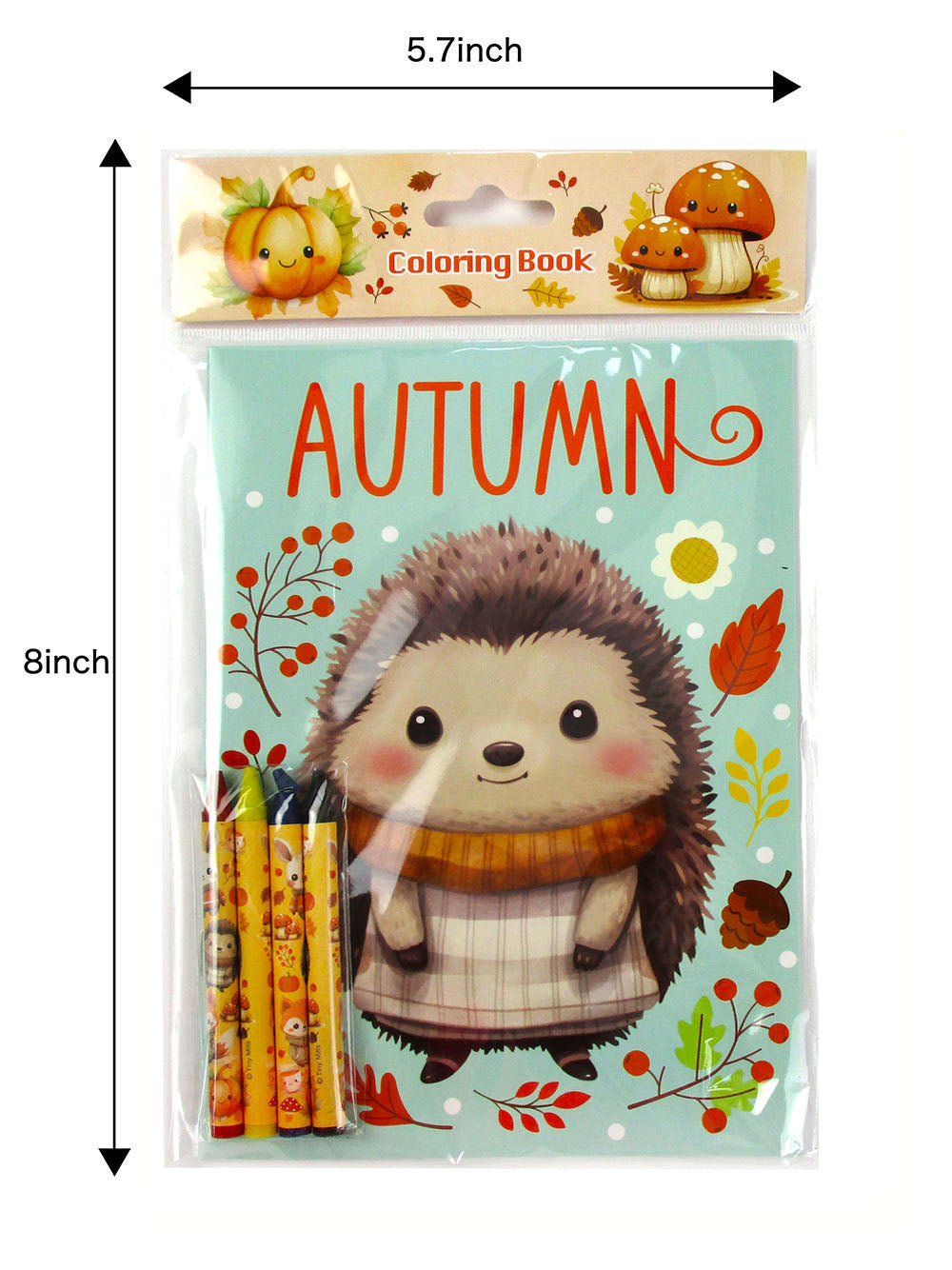 Cozy Autumn Animals Coloring Books With Crayons Party Favors - Set Of 6 Or 12