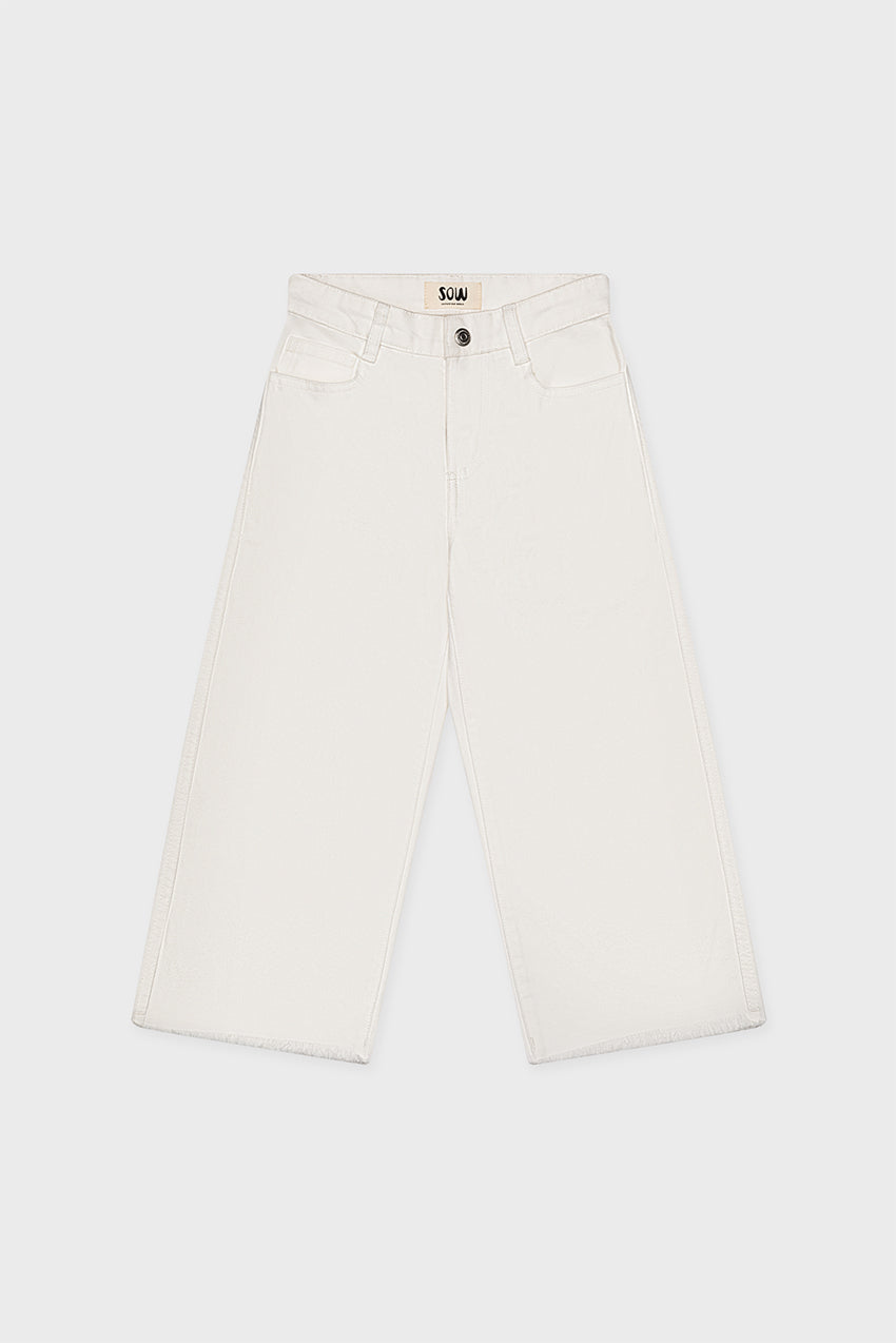 Organic Cotton Cropped Denim Wide Leg