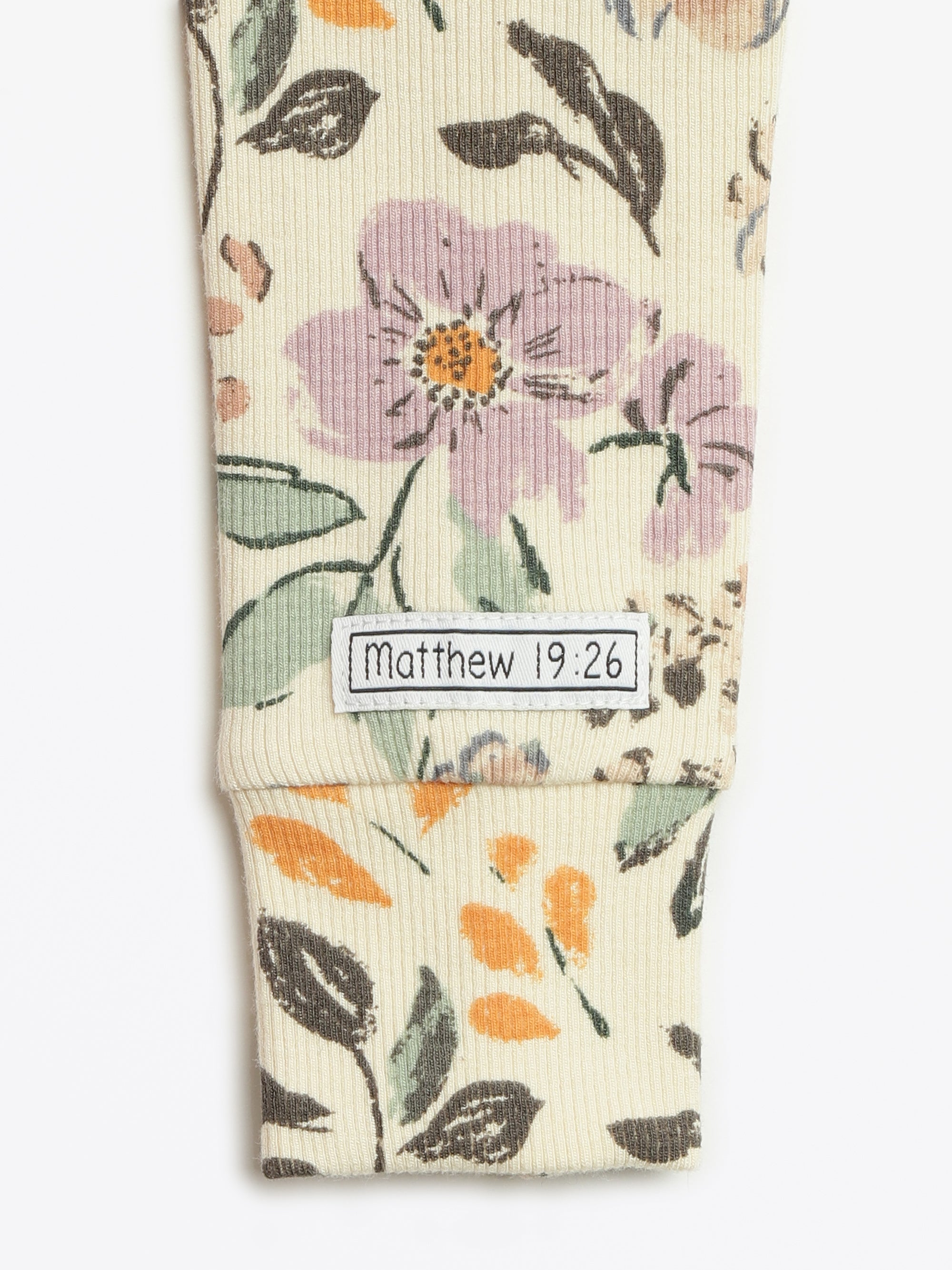 All Things Are Possible Footless Onesie Pj Ribbed Cotton-bamboo Blend