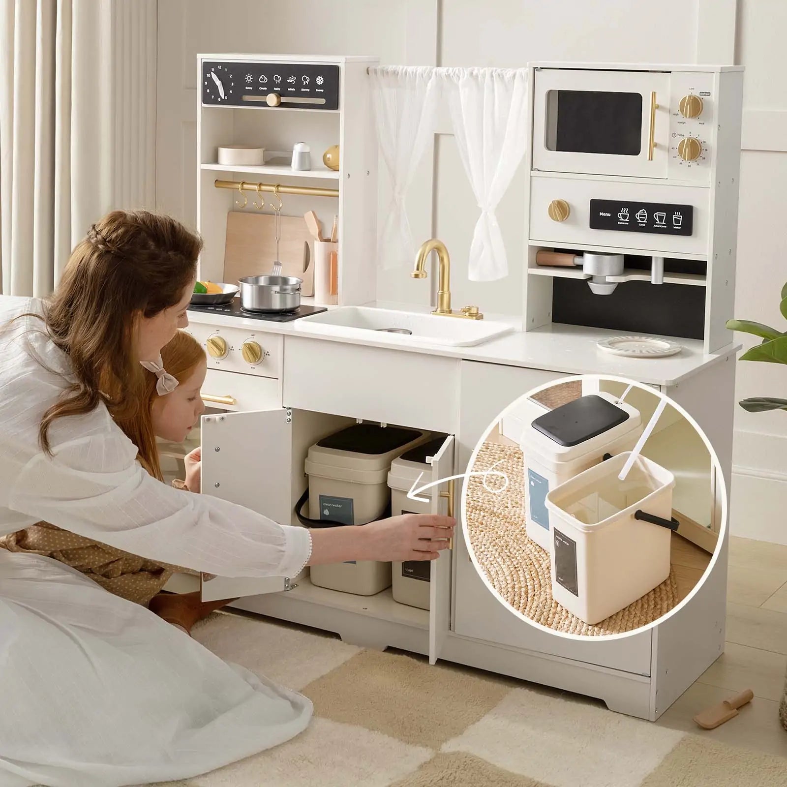 ® Play Kitchen With Running Water - Iconic Aqua Kitchen In Cream
