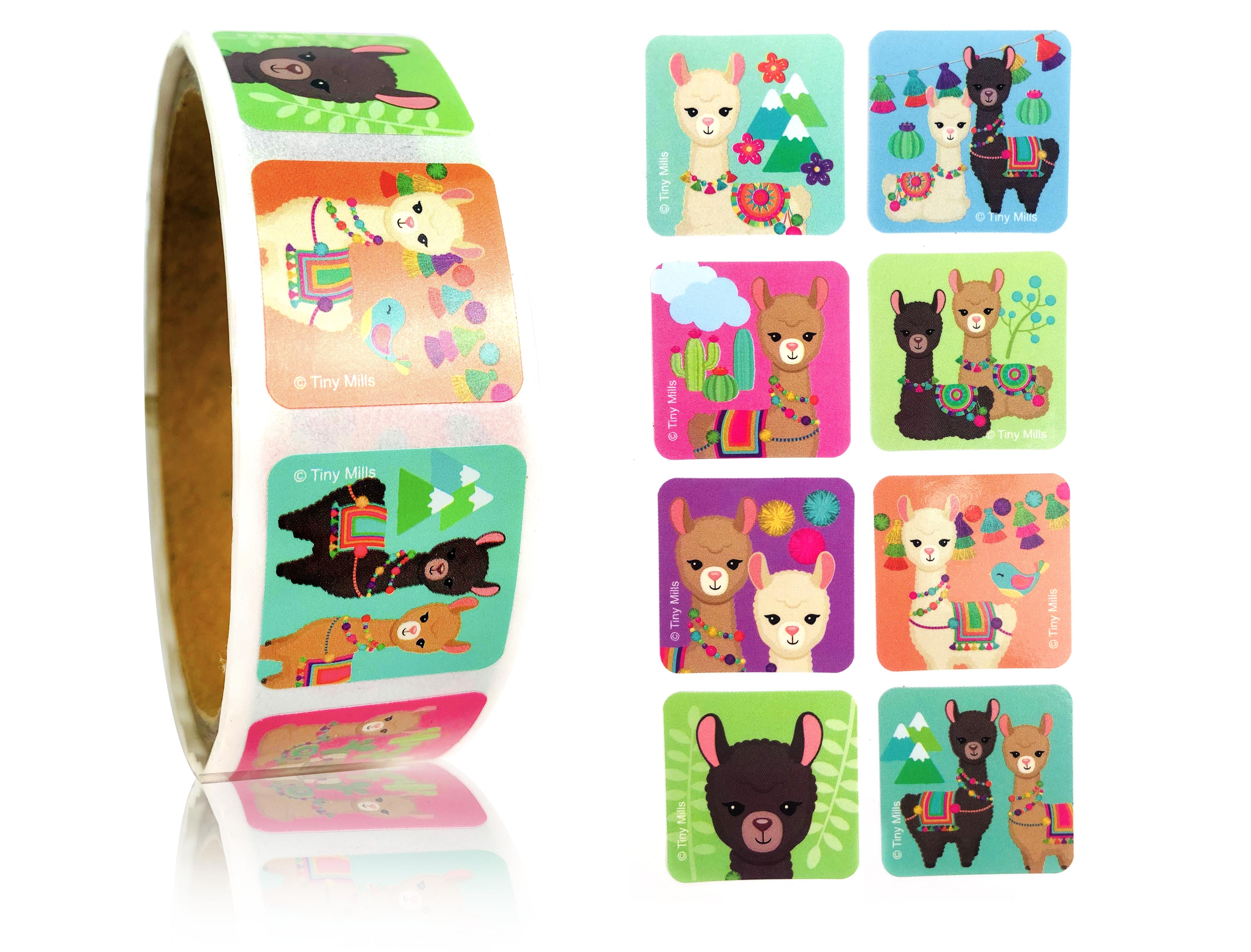 Llamas Alpacas Stickers 100 Stickers/dispenser, Pack Of 1, 6, Or 12 Dispensers