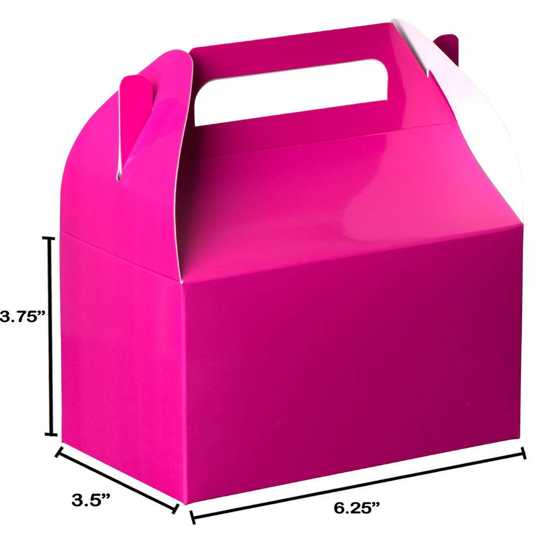 Party Favors Paper Pink 6.25" X 3.75" X 3.5" Treat Boxes 20 Pack