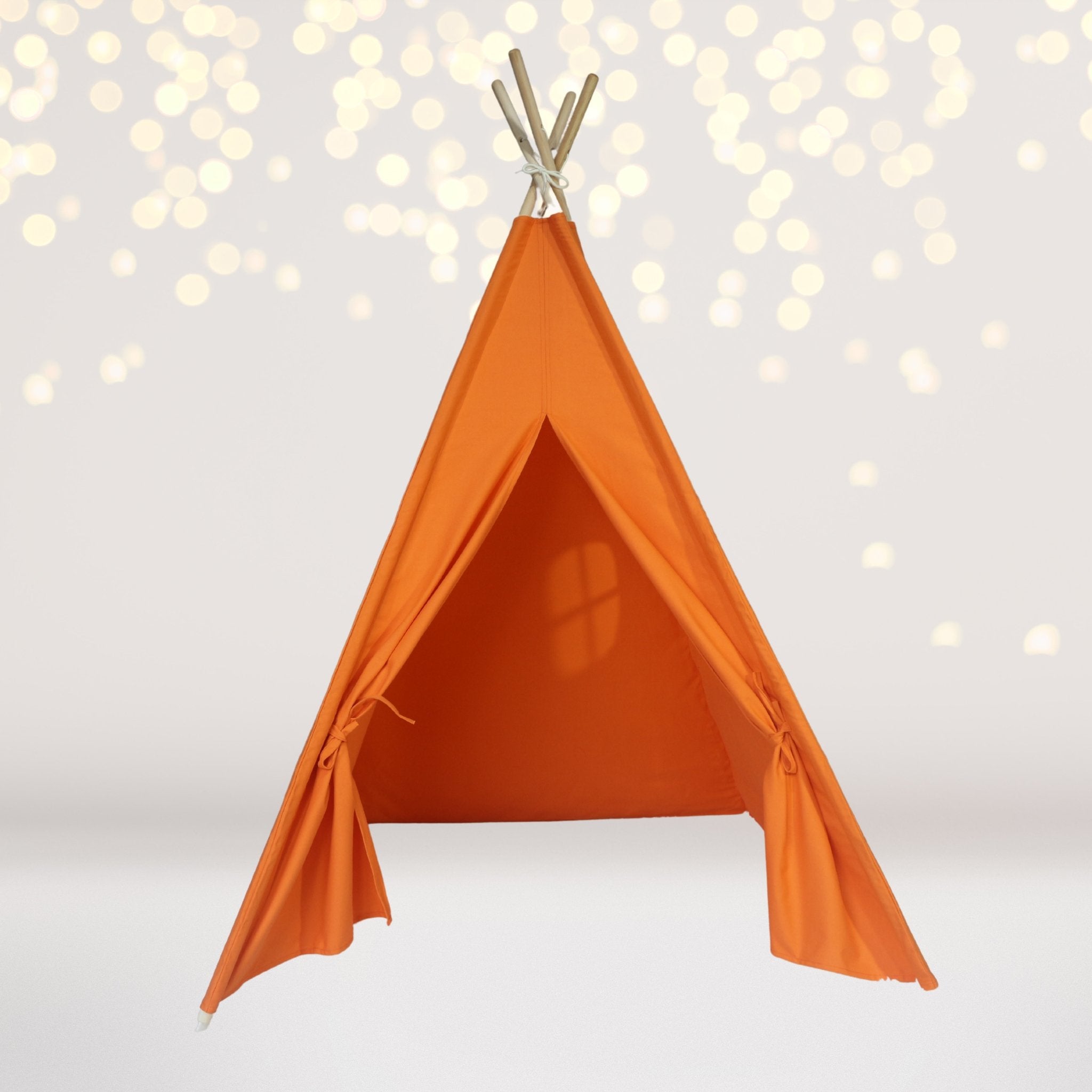 Kids Cotton Teepee Play Tent With Fairy Lights