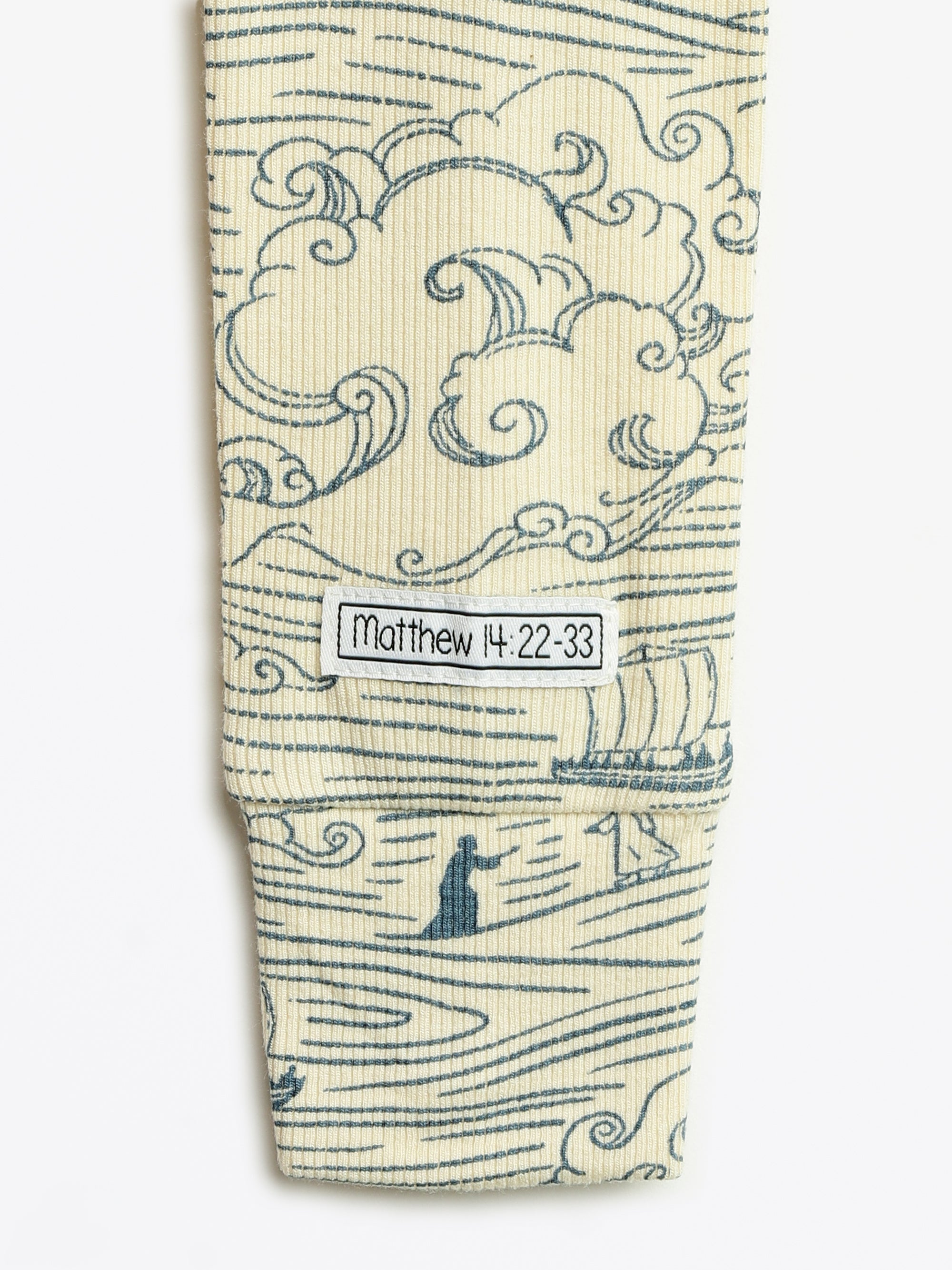 Walking On Water Pj Long Sleeve Set Ribbed Cotton-bamboo Blend