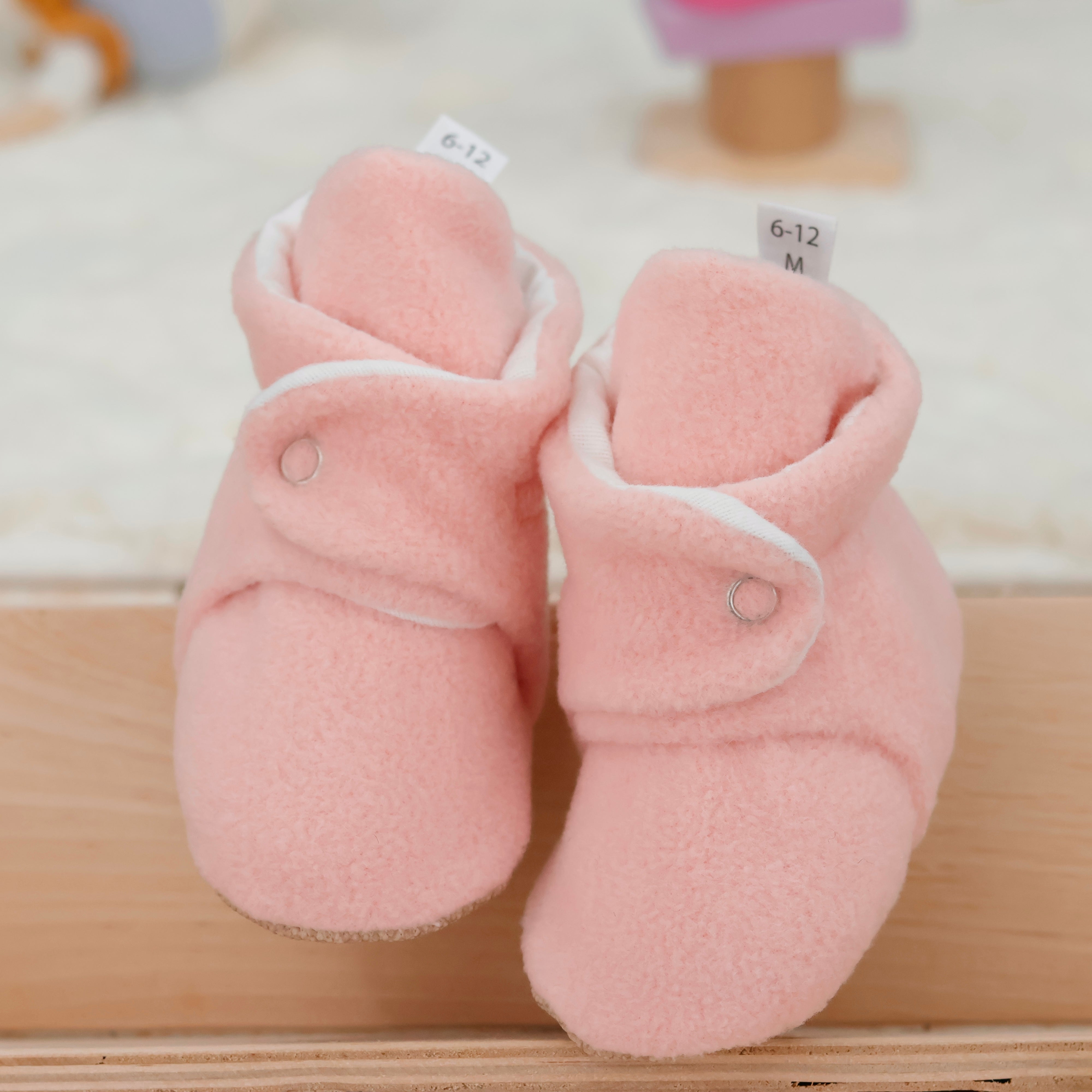 Organic Baby Booties, Newborn Booties Basic, Pudra
