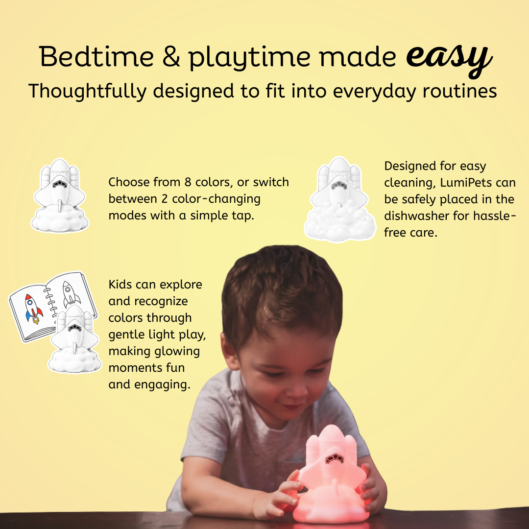 Lumipets® Rowdy The Rocket- Children's Touch Night Light Junior