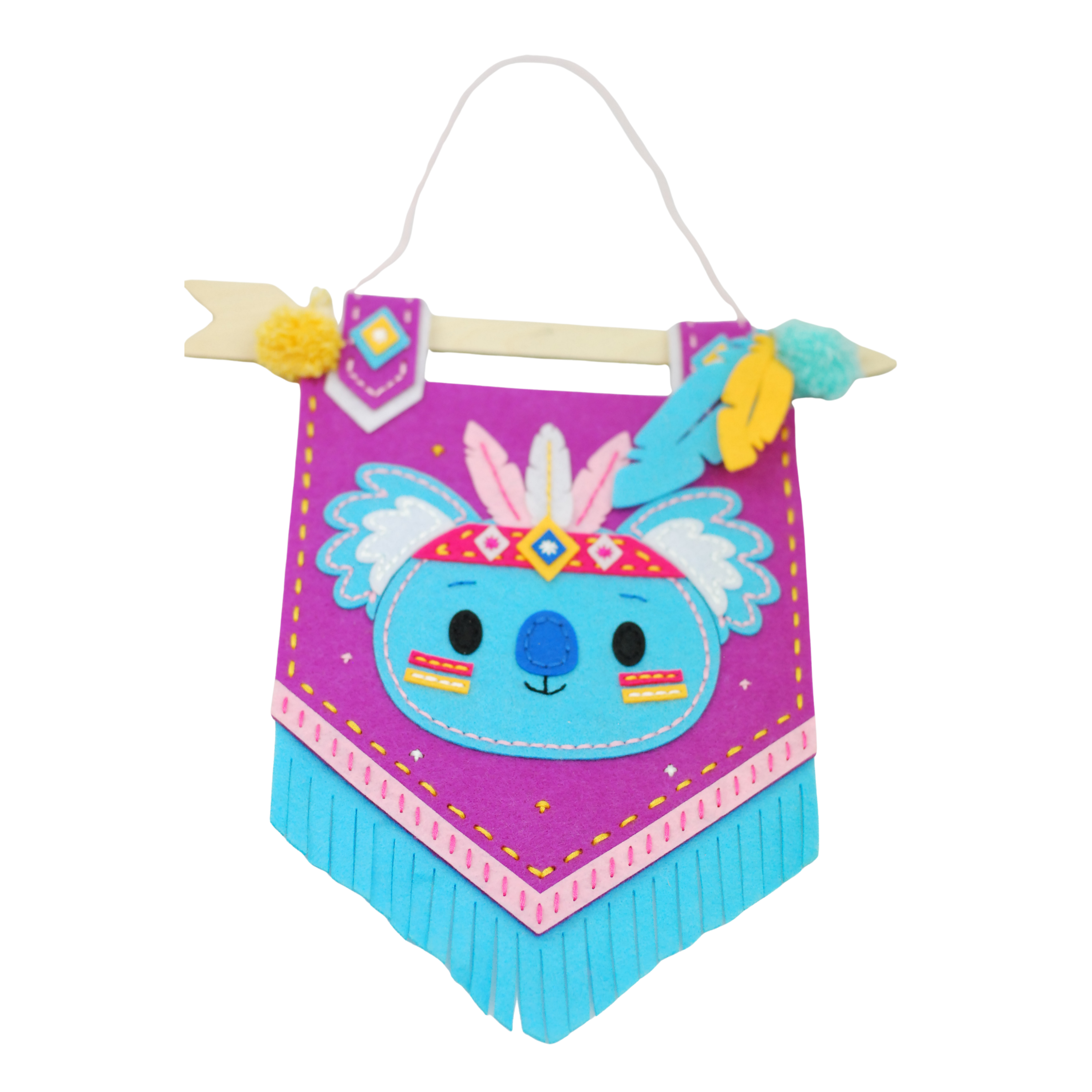 Apli Krapli - Apli Krapli Felt Wall Flag Sewing Kit Koala Precut Felt Thread & Safe Needle Ages 6+