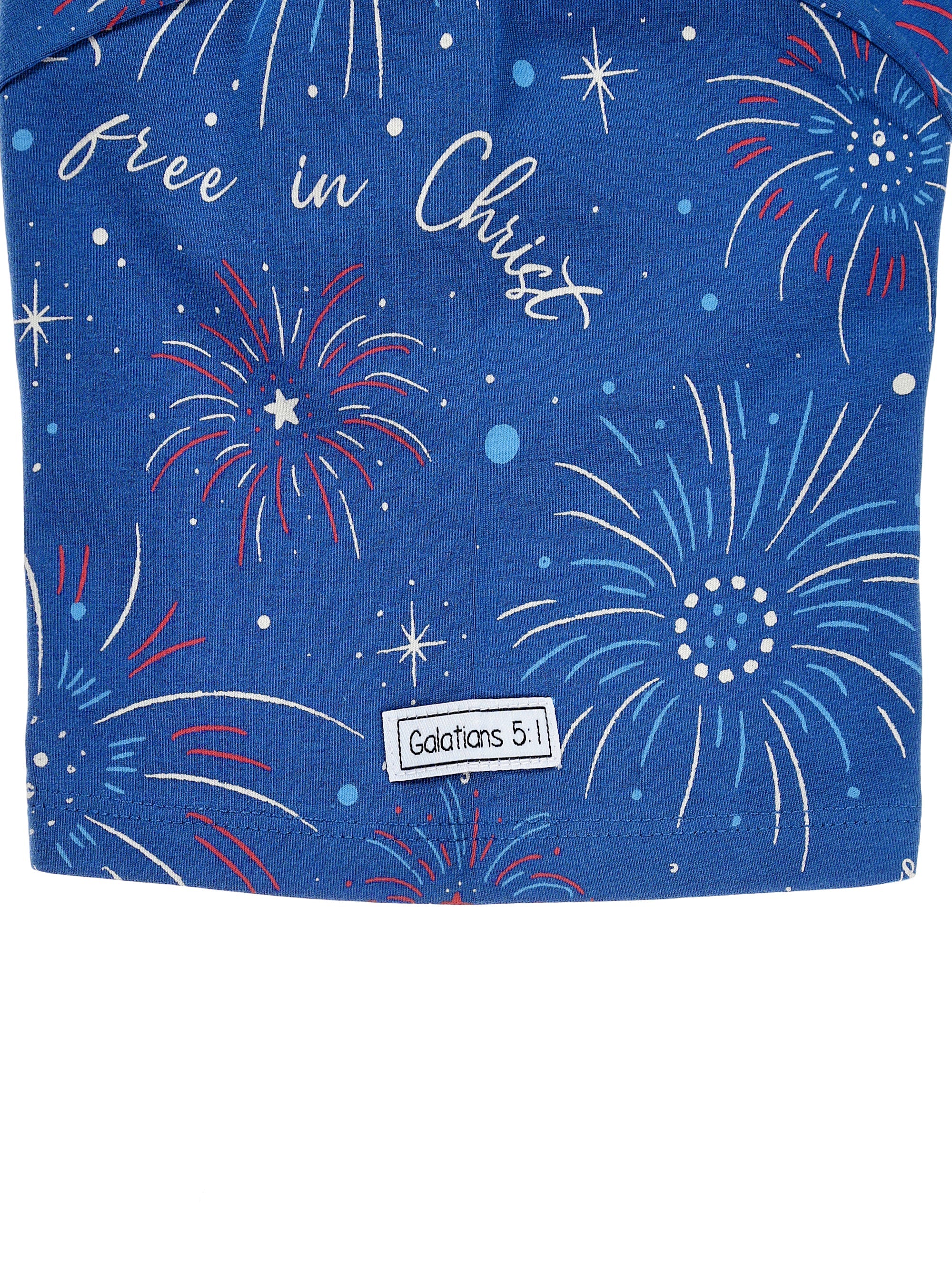 Set Free In Christ Womens Pj Shorts Set Cotton