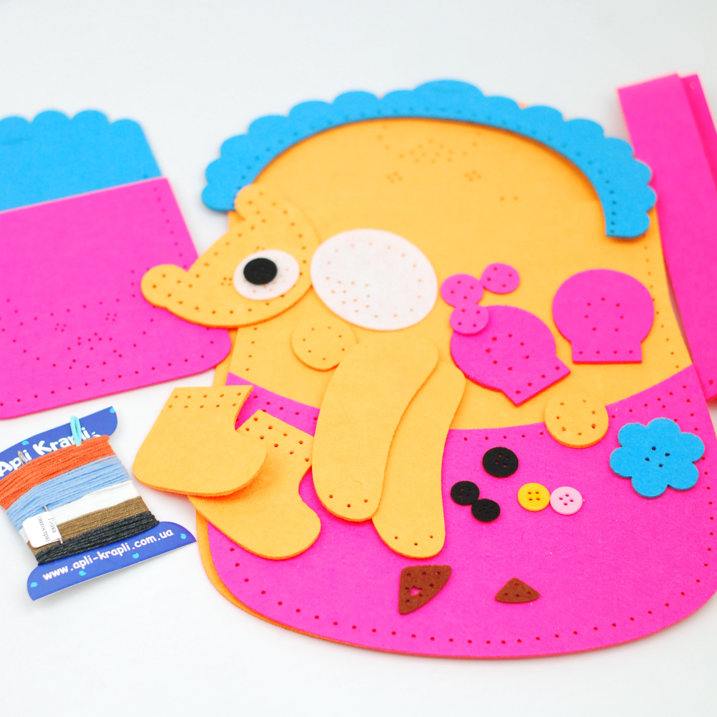 Apli Krapli - Apli Krapli Sewing Patterns Bag & Keychain Bear Printable Templates Materials Not Included Ages 10+