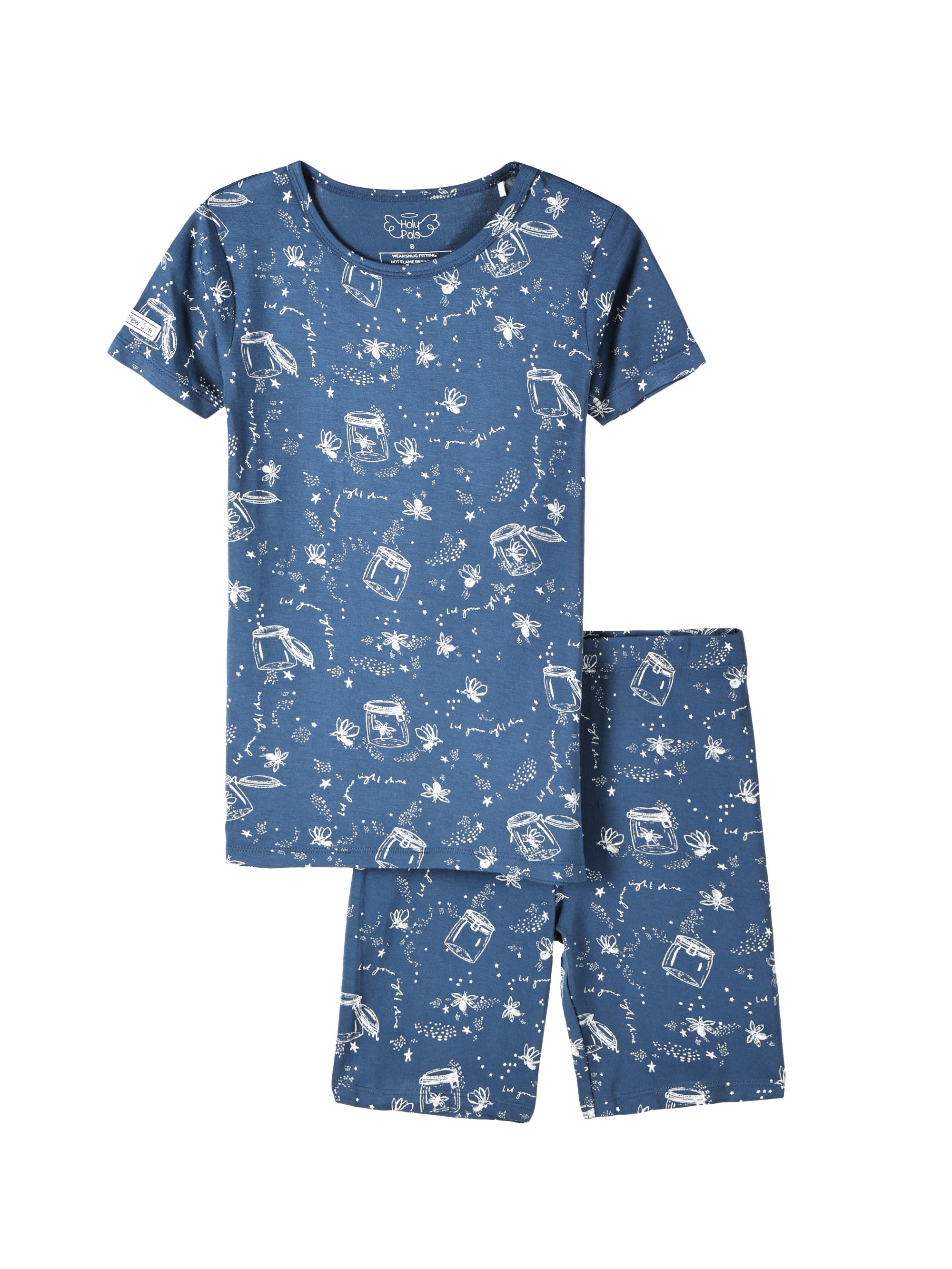 Let Your Light Shine Fireflies Pj Shorts Set Bamboo