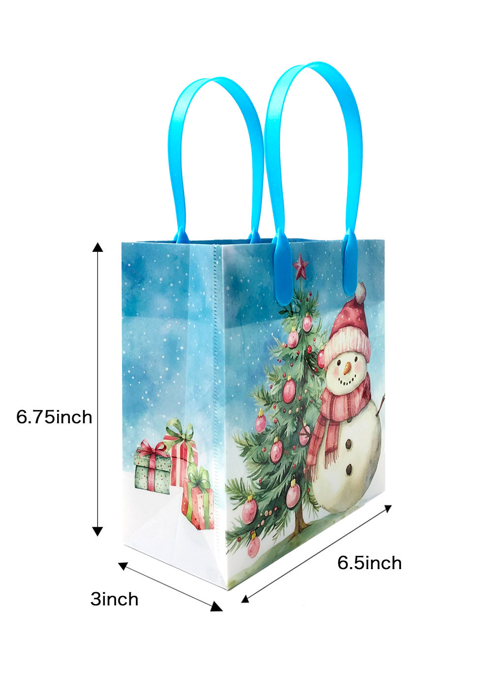 Vintage Rustic Christmas Party Favor Treat Bags - Set Of 6 Or 12