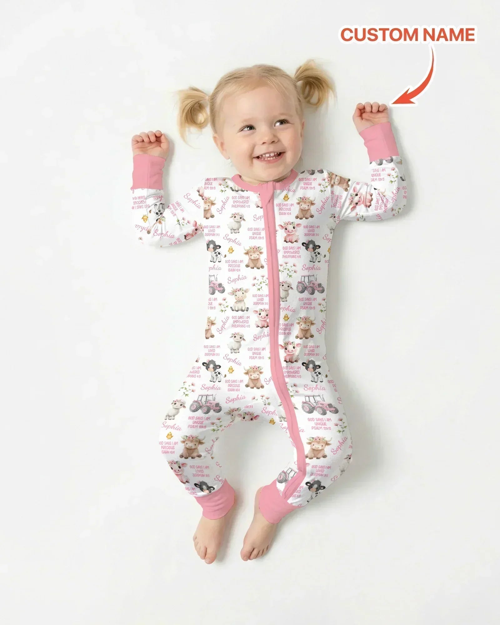 Custom Name God Says I Am Farm Animals Bamboo Convertible Zippy