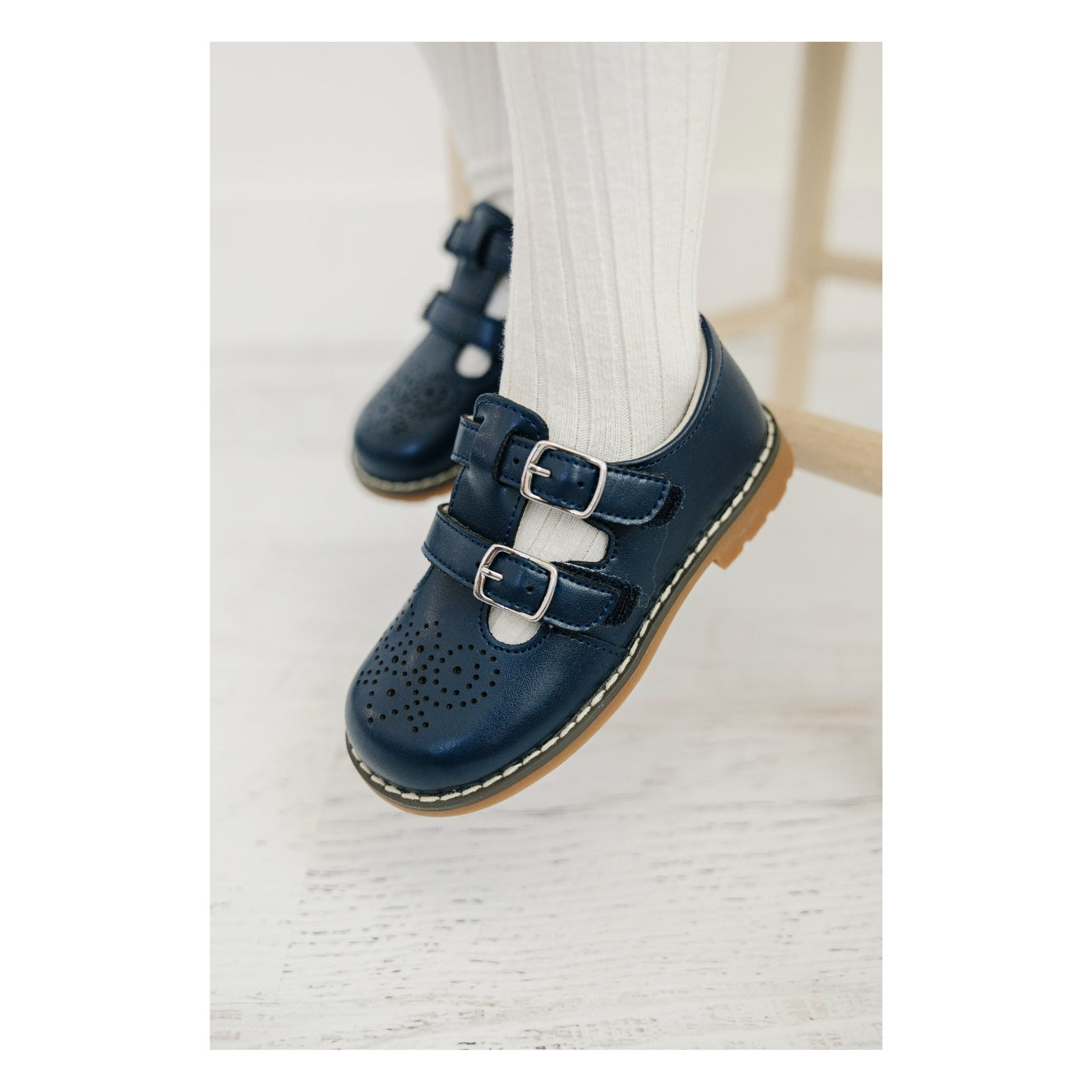 Beatrix English Double T-strap Leather Mary Jane